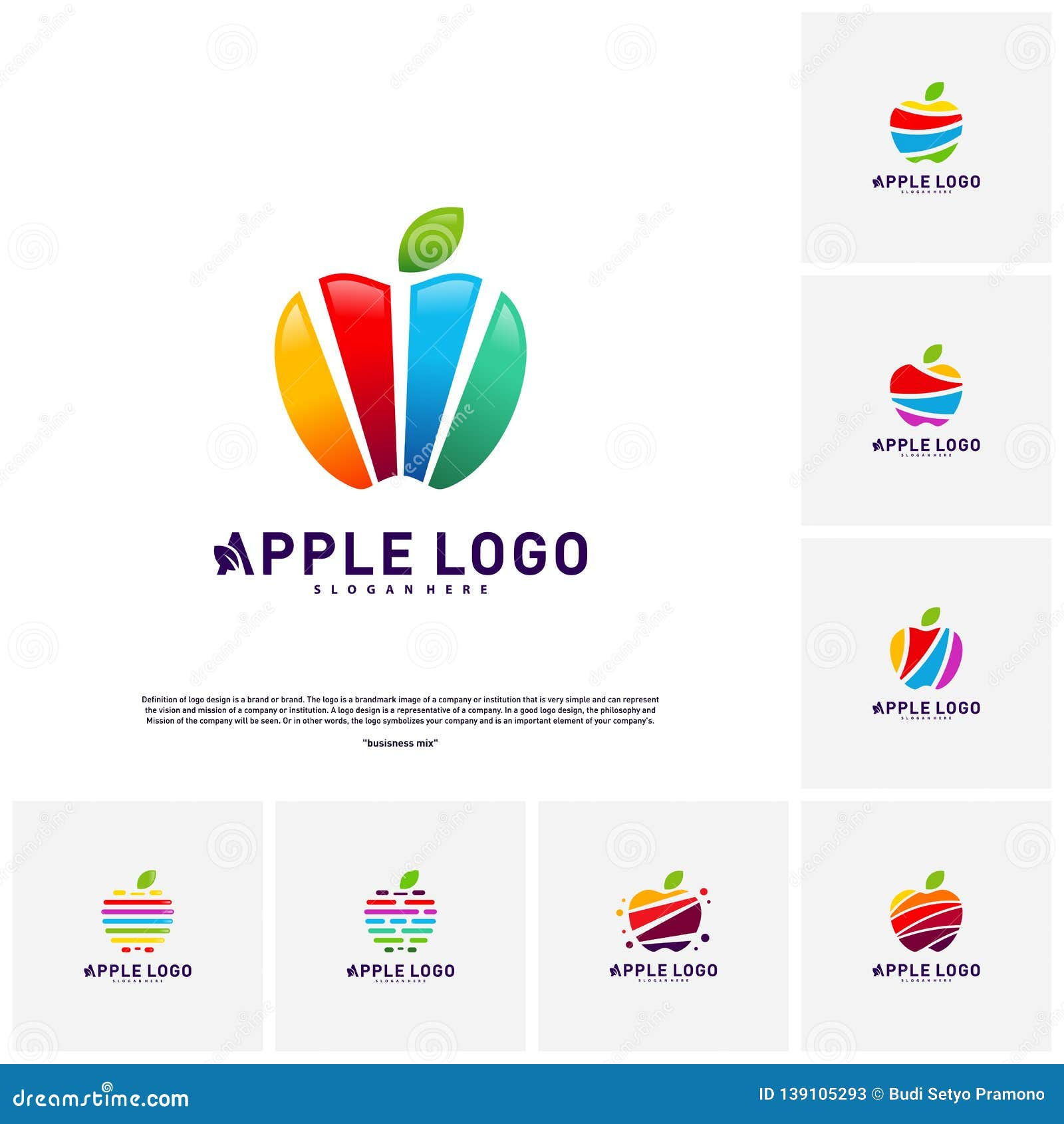 Wallpaper #SANbY5MBpyOg8YnEx9WH5 Set of Colorful Apple Logo Design Concept Vector Fruit Apple Creative