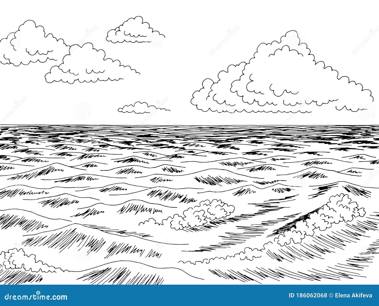 Wallpaper #1mc1CJMBSpphPi3-Ccl7260 Sea Skyline Graphic Black White Seascape Sketch Illustration Vector