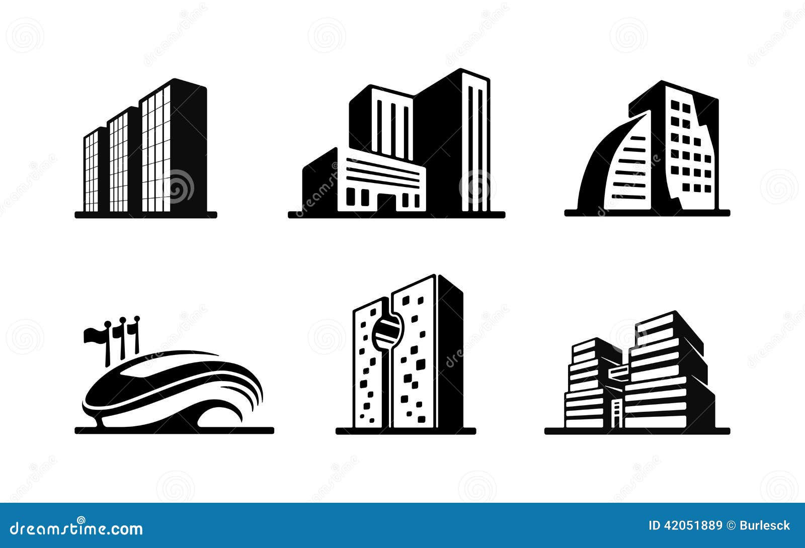 Wallpaper #dmfr65IBSpphPi3-5U-B209 Set of Black and White Vector Building Icons Stock Vector