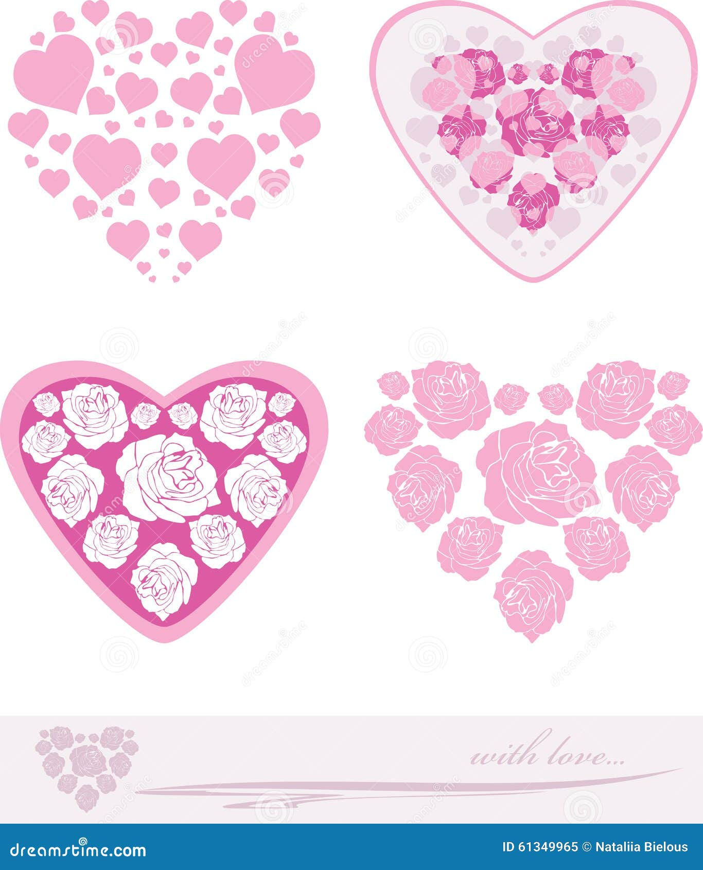 Wallpaper #12eRAJMBSpphPi3-GKYv299 Stylized Pink Hearts Decorative Elements for Event Design Stock Vector