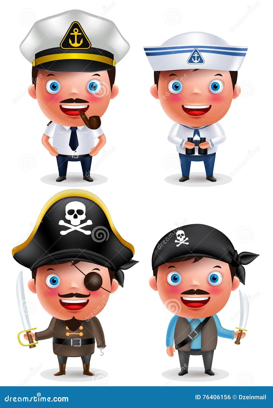 Wallpaper #sTGvNZMB5zzyi_yYOVfz128 Ship Captain Seafarer and Pirates Vector Character Set with Uniform