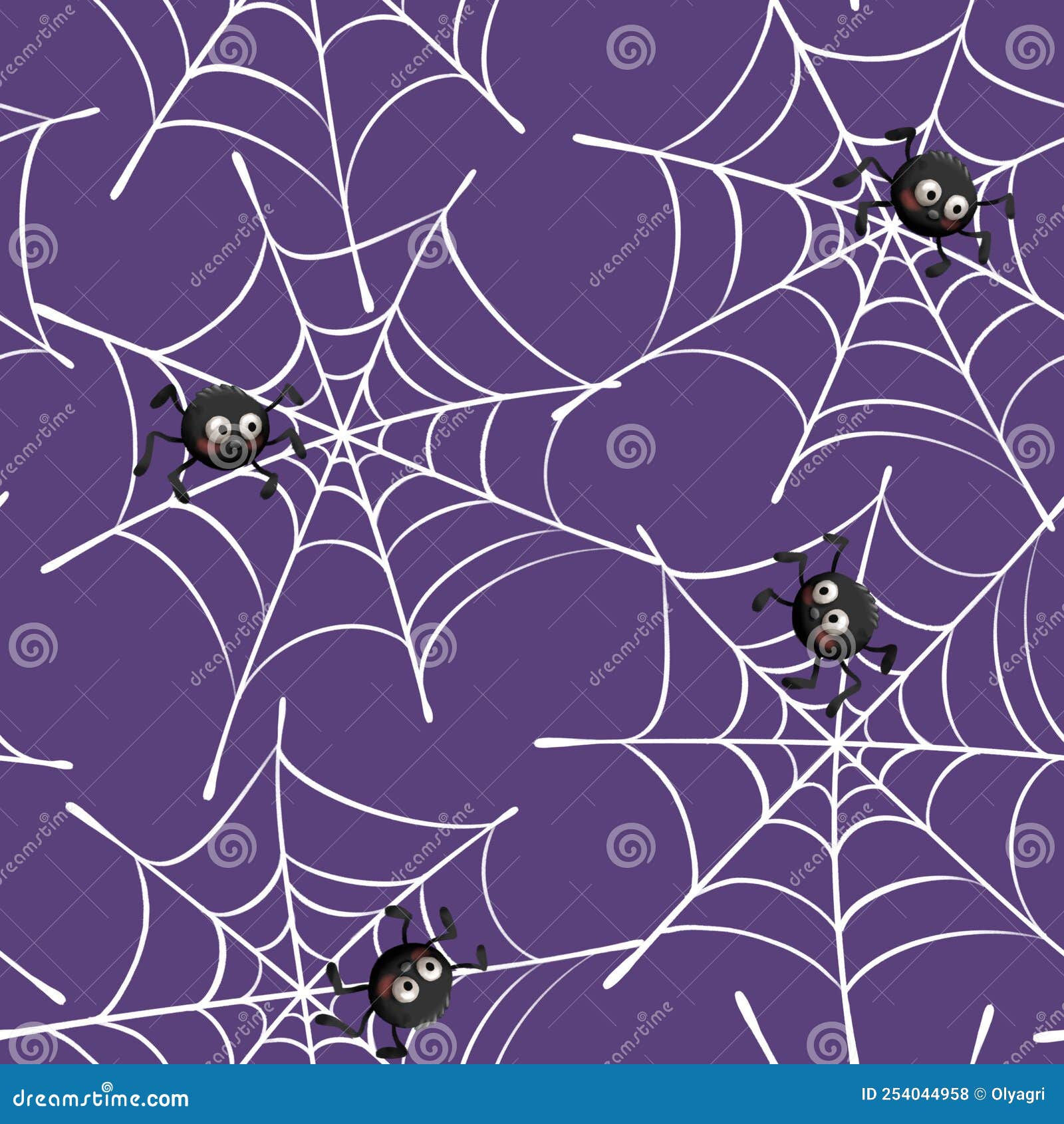 Wallpaper #P-bVMpMBA7IOc3WmdhKX113 Spider Webs on White Background Seamless Pattern with Cartoon Spider