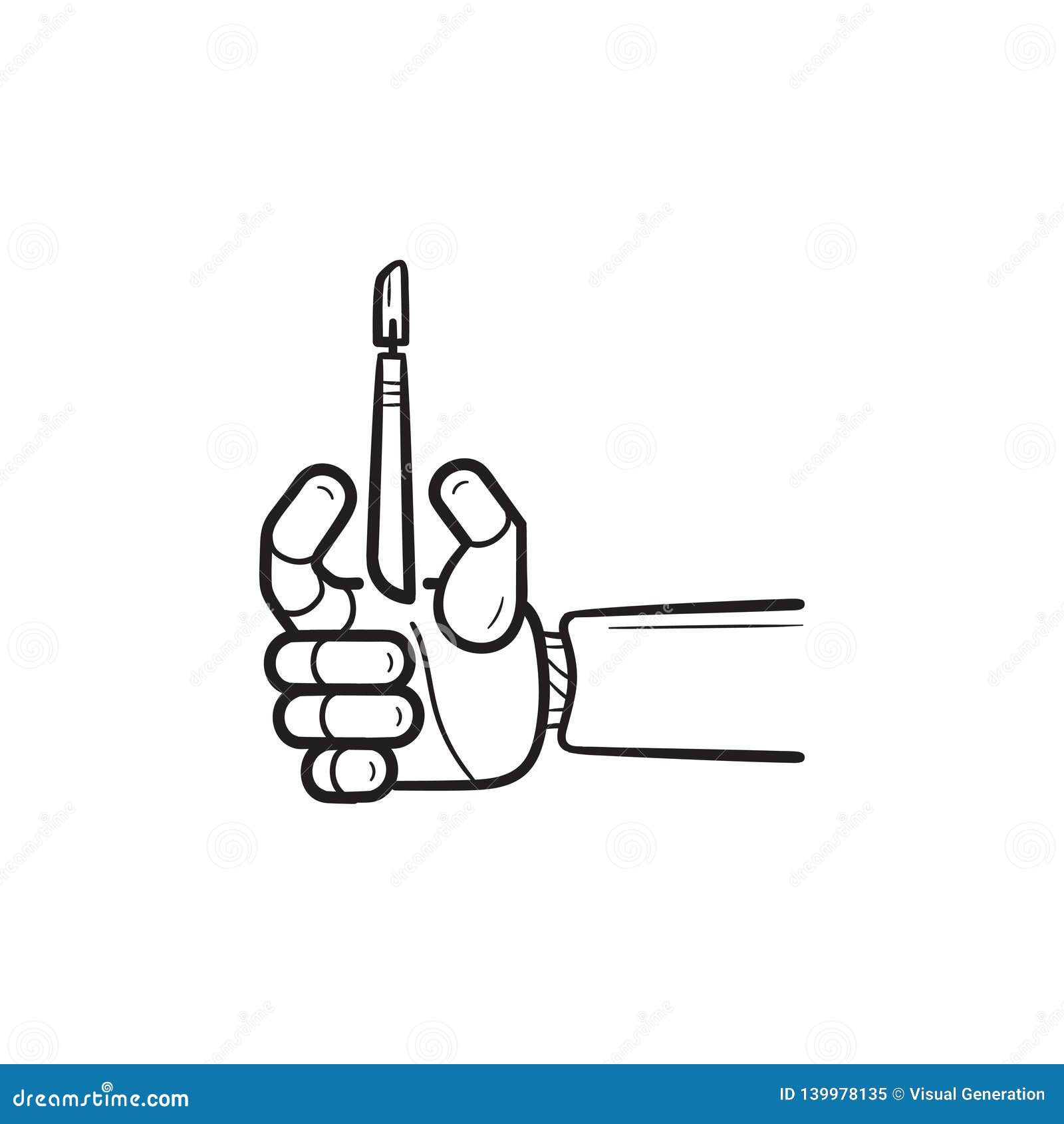 Wallpaper #m0ARMJMBJhL2WPba_L8Z181 Surgery Robotic Arm with Scalpel Hand Drawn Outline Doodle Icon Stock