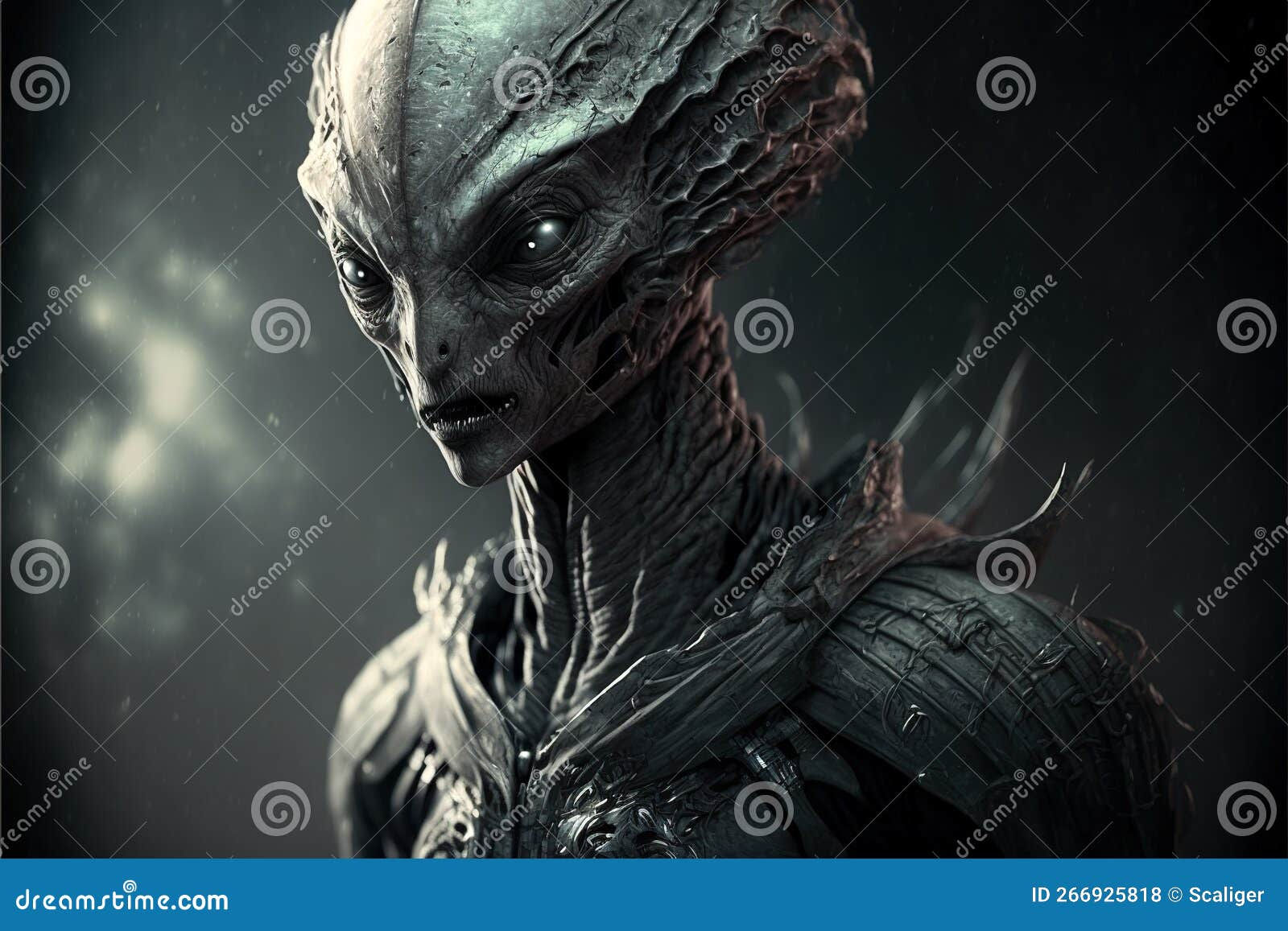 Wallpaper #Xbg5XJcB0bsTqiZT3Lma79 Scary Alien from Deep Space Portrait of Grey Extraterrestrial Humanoid