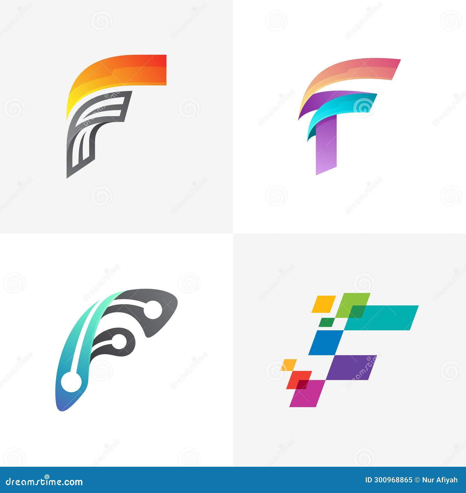 Wallpaper #qx07LZMBlOZrFDOk4M_h56 Set Letter F Logo with Modern Design 3D Colorful Logos Stock Vector