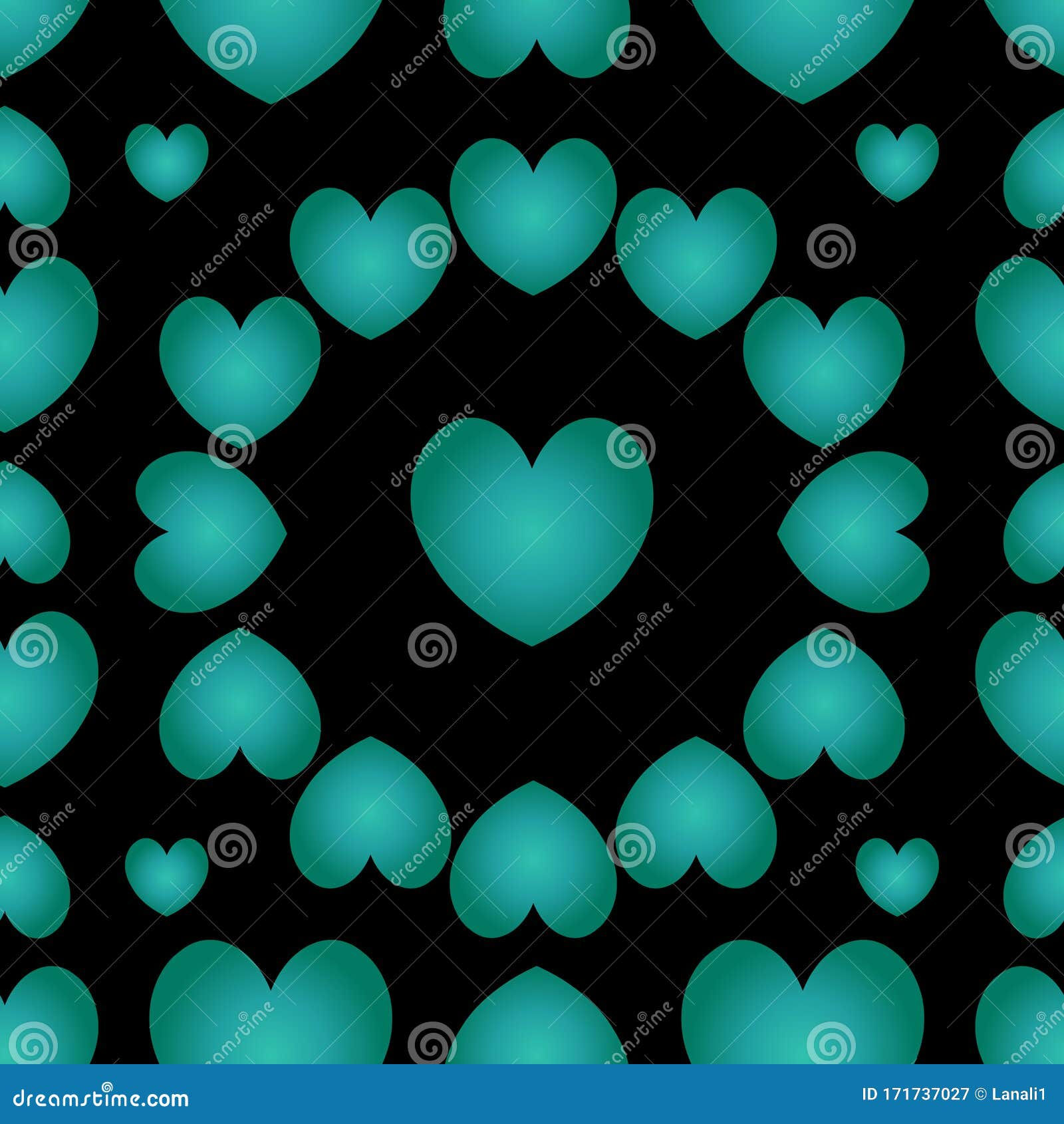 Wallpaper #Tmd395IBSpphPi3-tobx63 Seamless Pattern with Green Hearts Vector Black Background the Idea