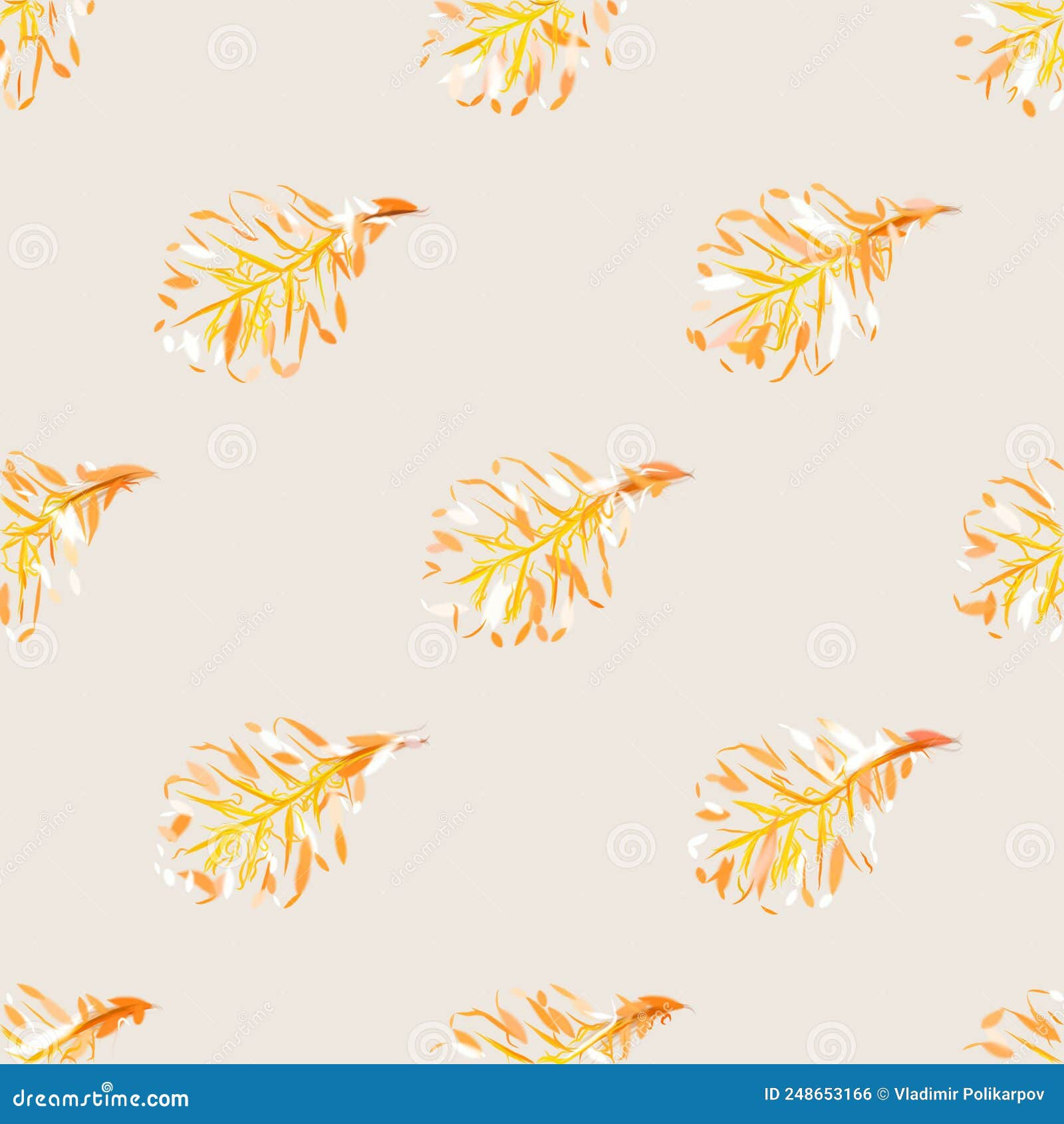 Wallpaper #am19apcBycdYOYFTxHE6161 Pattern Green Leaves on a Cream Background Stock Illustration