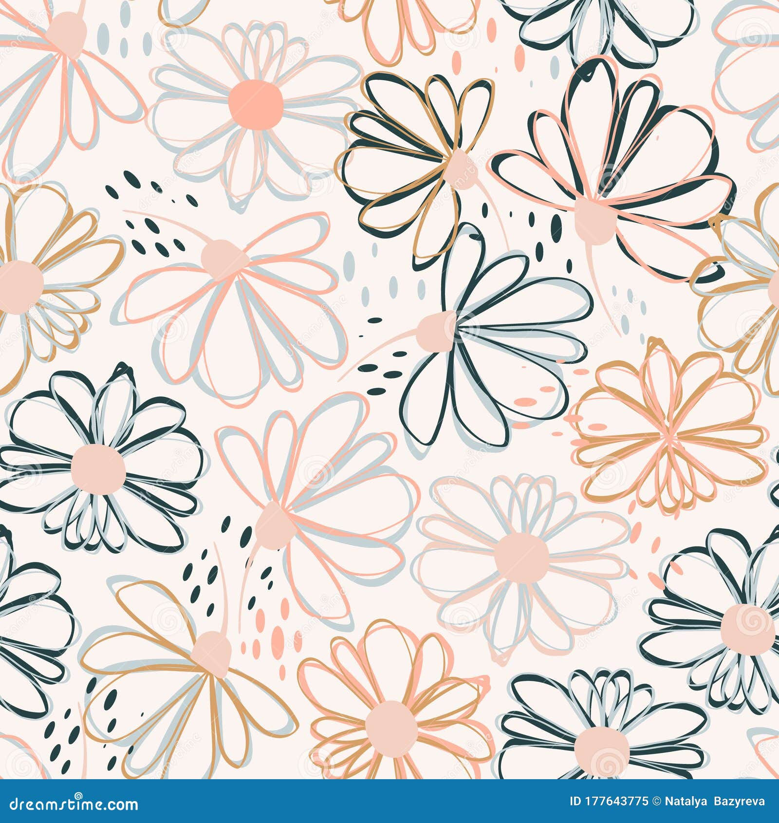 Wallpaper #4GdP9JIBSpphPi3-k3mn78 Seamless Pattern with Colorful Pretty Flowers Stock Illustration