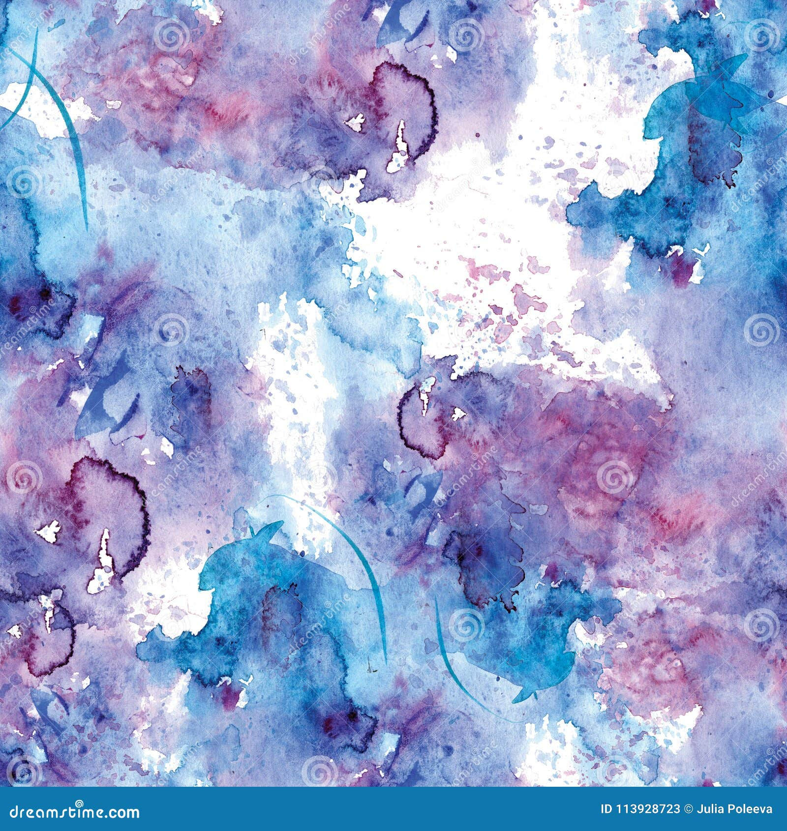 Wallpaper #lmce9pIBSpphPi3-WILG17 Seamless Pattern of Pink Blue and Purple Watercolor Blots for