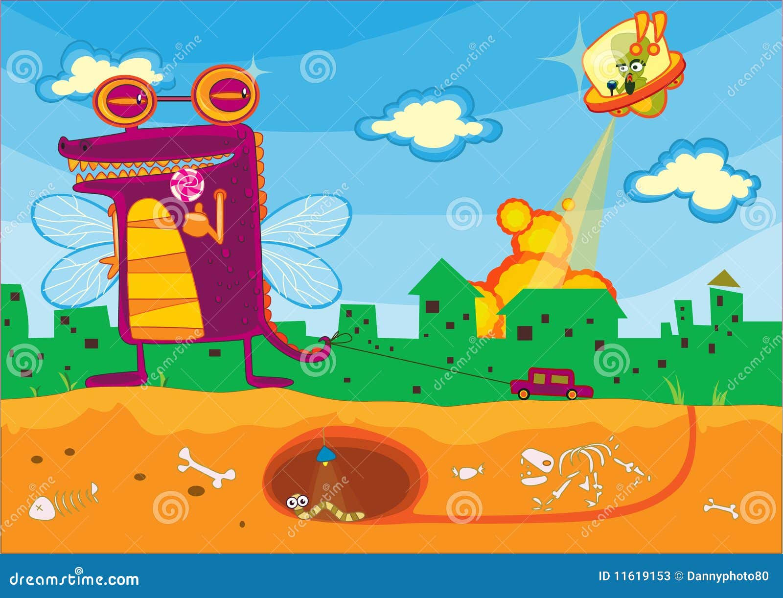 Wallpaper #khmaLo8BtGB6xQ786ZUb39 Godzilla and Alien Stock Vector Illustration of Flying 11619153