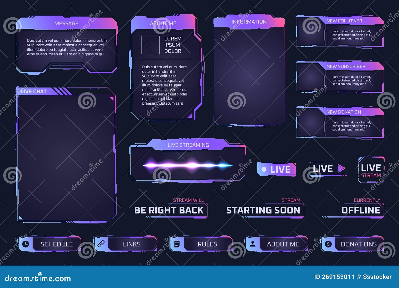 Wallpaper #Y88FO5MBOBUYluQYwLqS152 Game Stream Panels Twitch Streaming Overlay Frames for Gamers