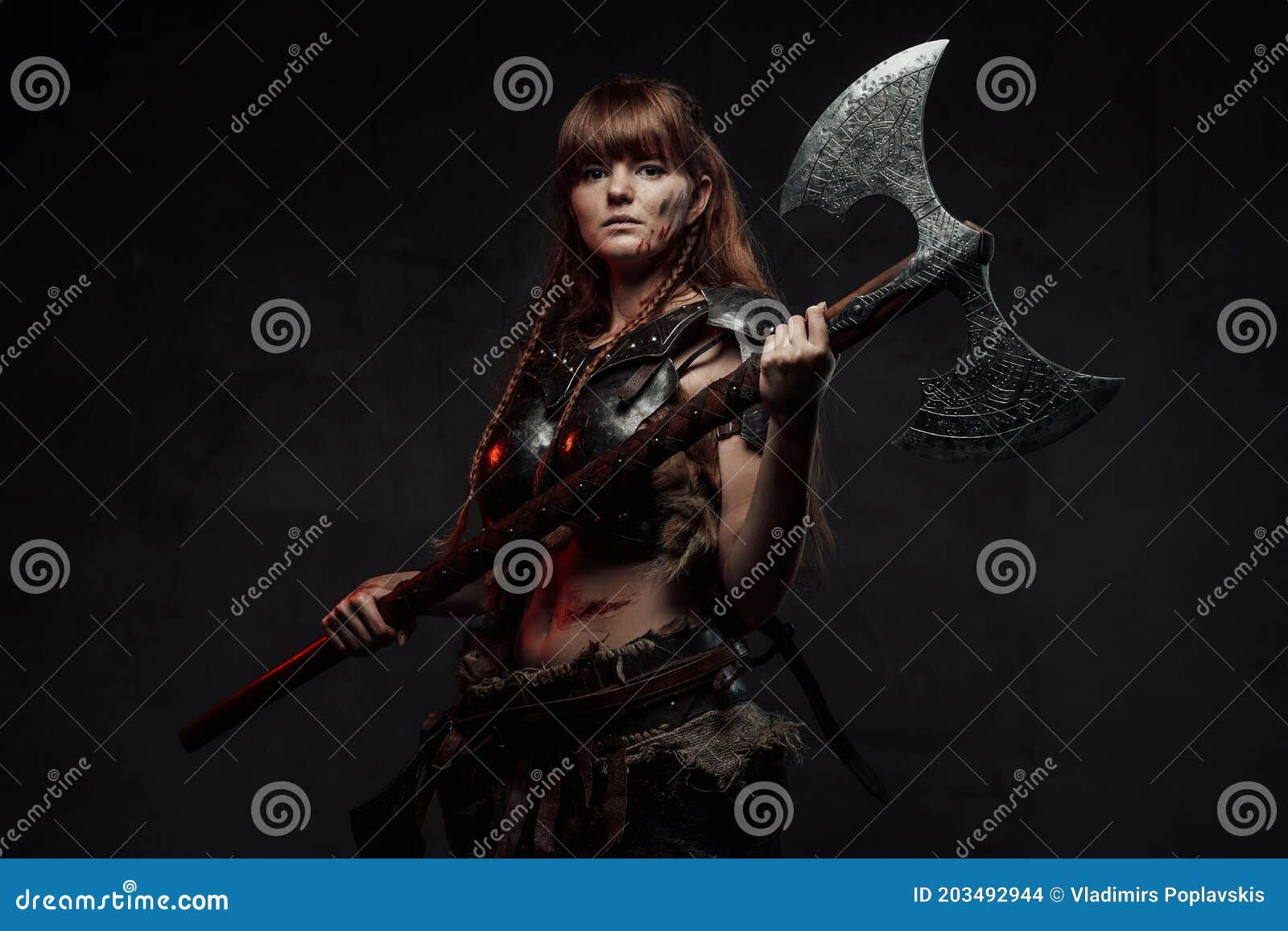 Wallpaper #uAMlZJMBpyOg8YnEhtaE306 Grimy Northern Amazon Wielding Two Handed Axe Stock Photo Image of