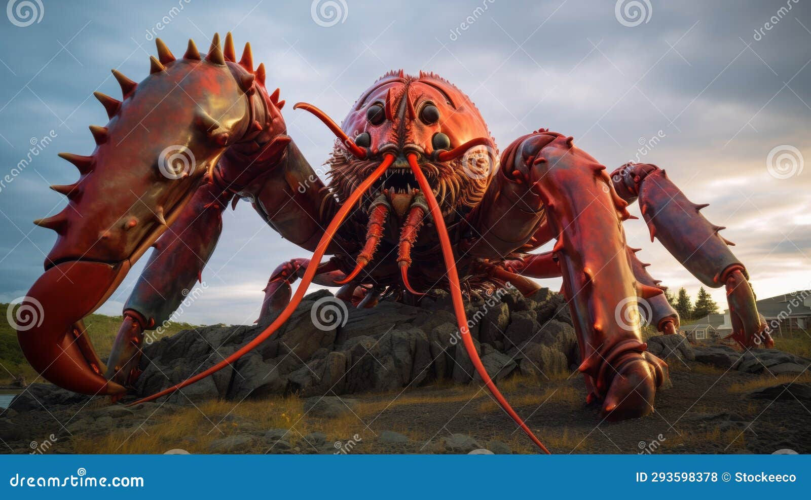 Wallpaper #nSyYSZMB0E1QgA7wi_Pe225 Giant Red Crab Hyper Realistic Sci Fi Lobster Punching the Ground