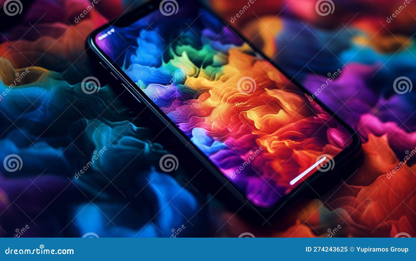Wallpaper #zmfP-5IBSpphPi3-dpXT54 Abstract Futuristic Phone Design Glows with Vibrant Colors Generated by