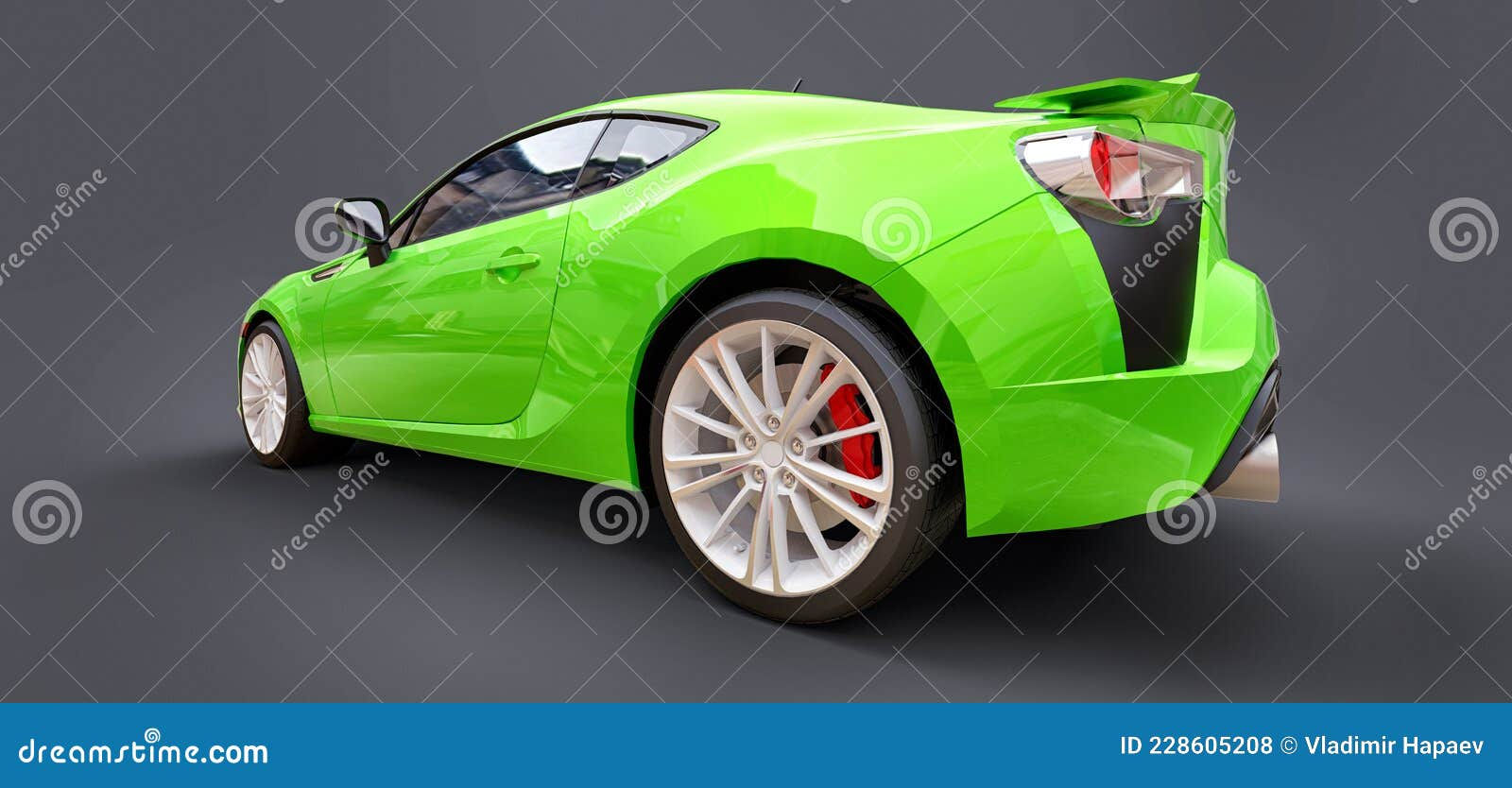 Wallpaper #U0KnPJMBOBpx0NhmacF960 Green Small Sports Car Coupe 3D Rendering Stock Illustration