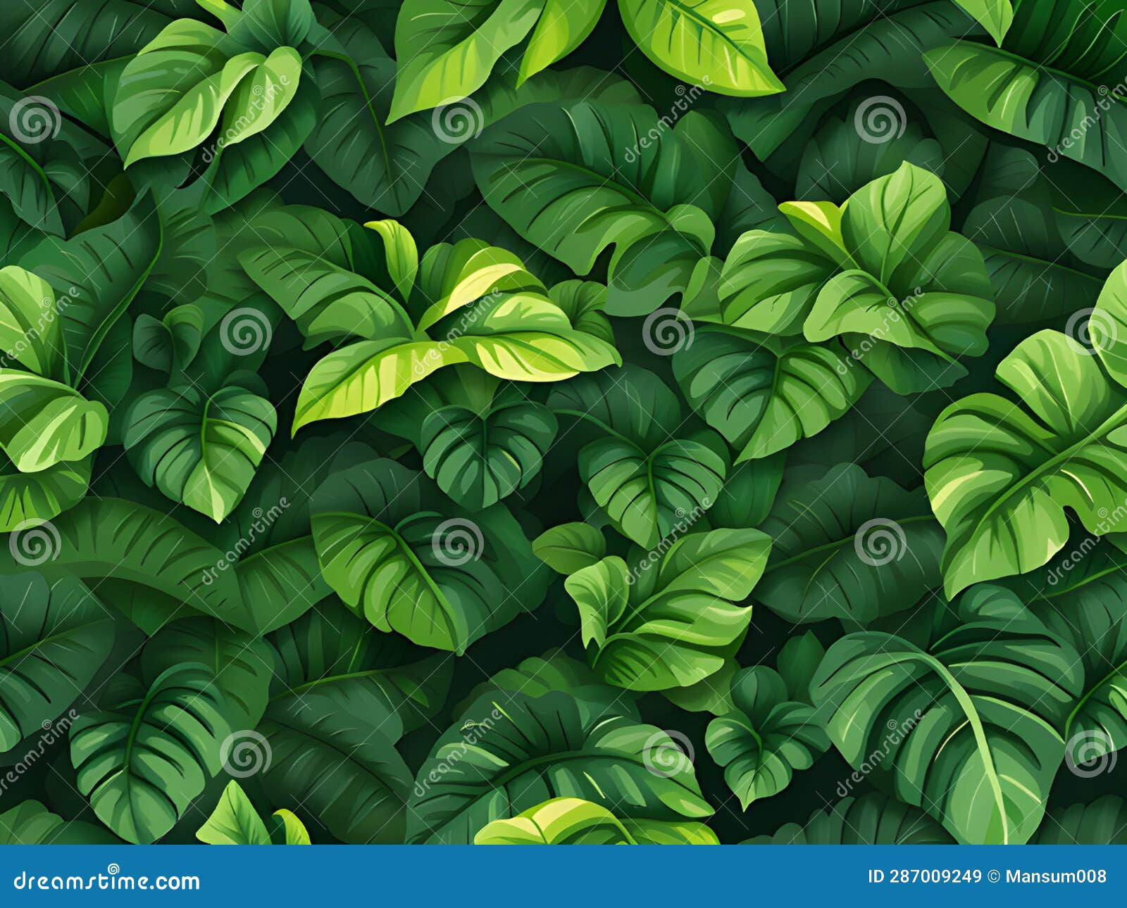 Wallpaper #am19apcBycdYOYFTxHE671 Green Leaves Pattern Background Illustration AI Generated Stock
