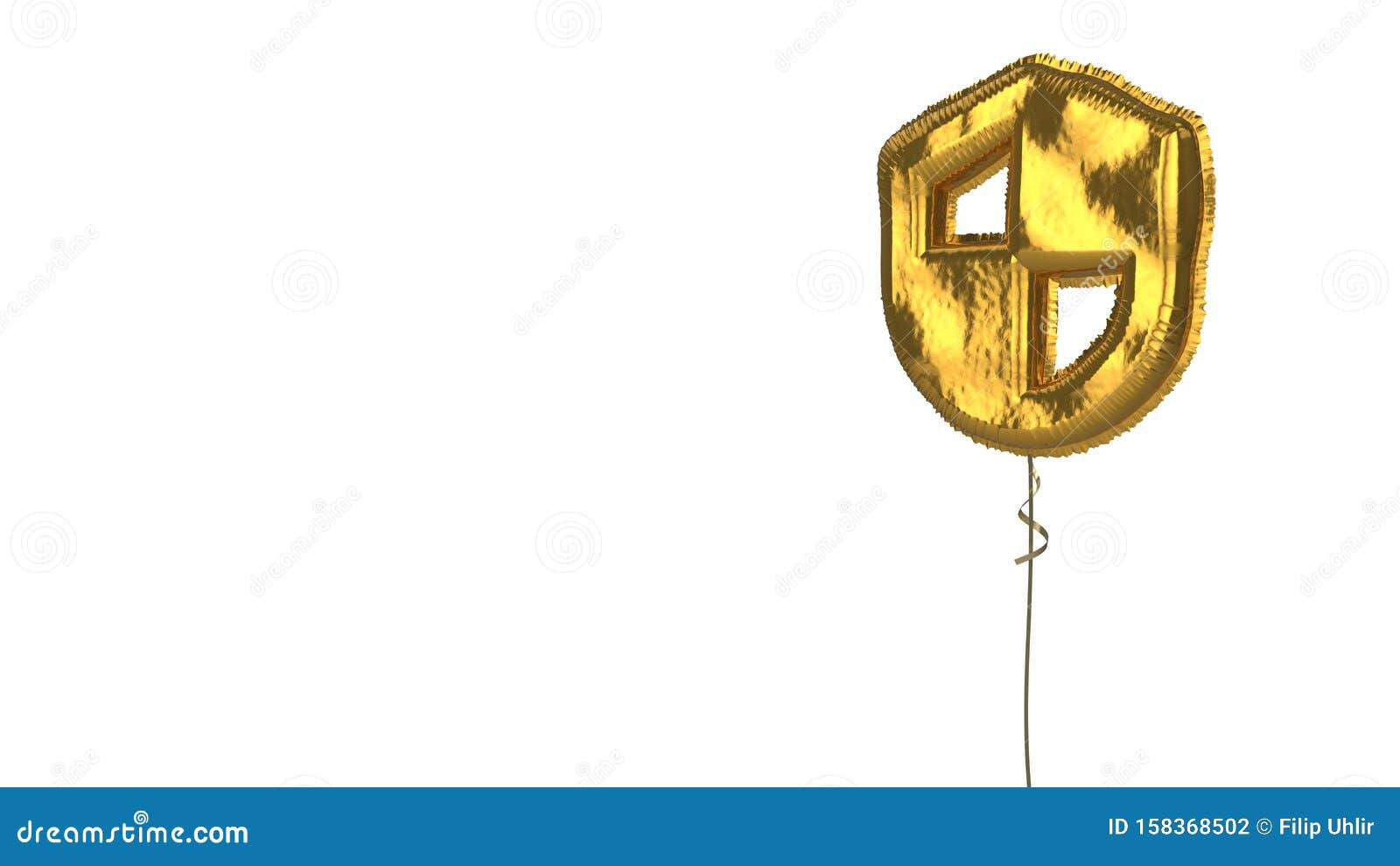 Wallpaper #e3OEio4BFI5NbQkswyIS21 Gold Balloon Symbol of Shield on White Background Stock Illustration