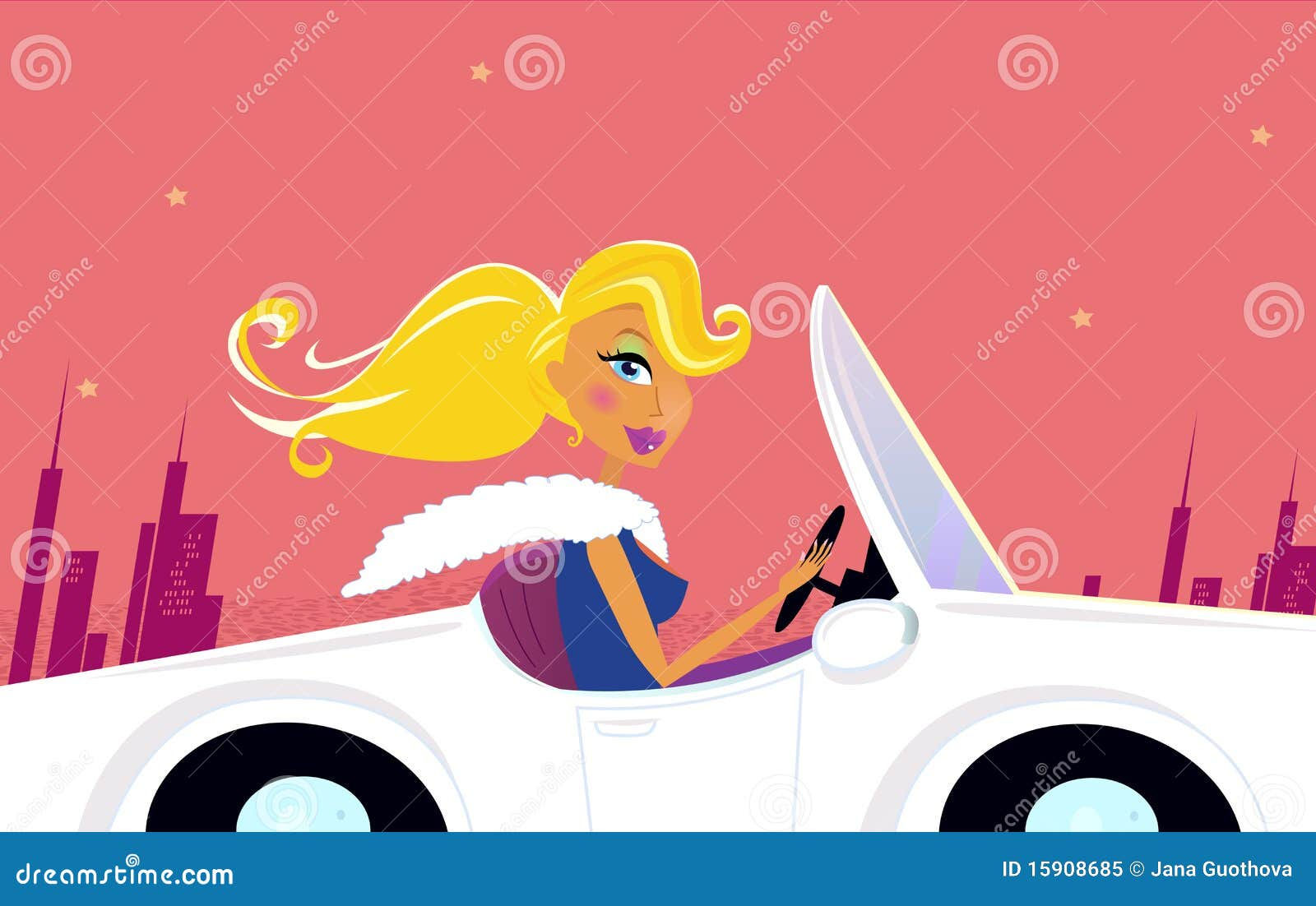 Wallpaper #zWfk95IBSpphPi3-XYez196 Girly Chick Driver in a Convertible Car Stock Vector Illustration of
