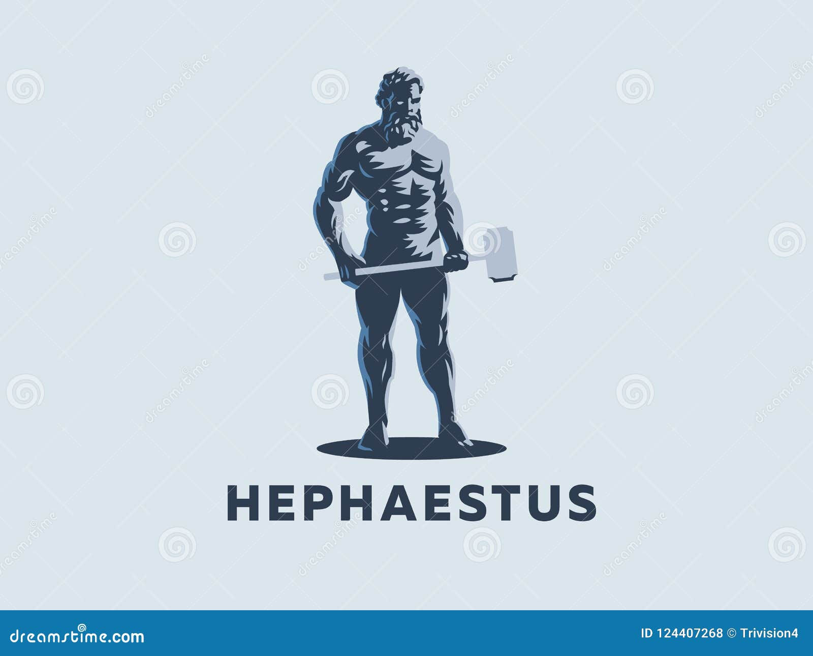 Wallpaper #fGfxCJMBSpphPi3-B83g384 God Hephaestus Holds a Hammer in His Hands Stock Vector Illustration