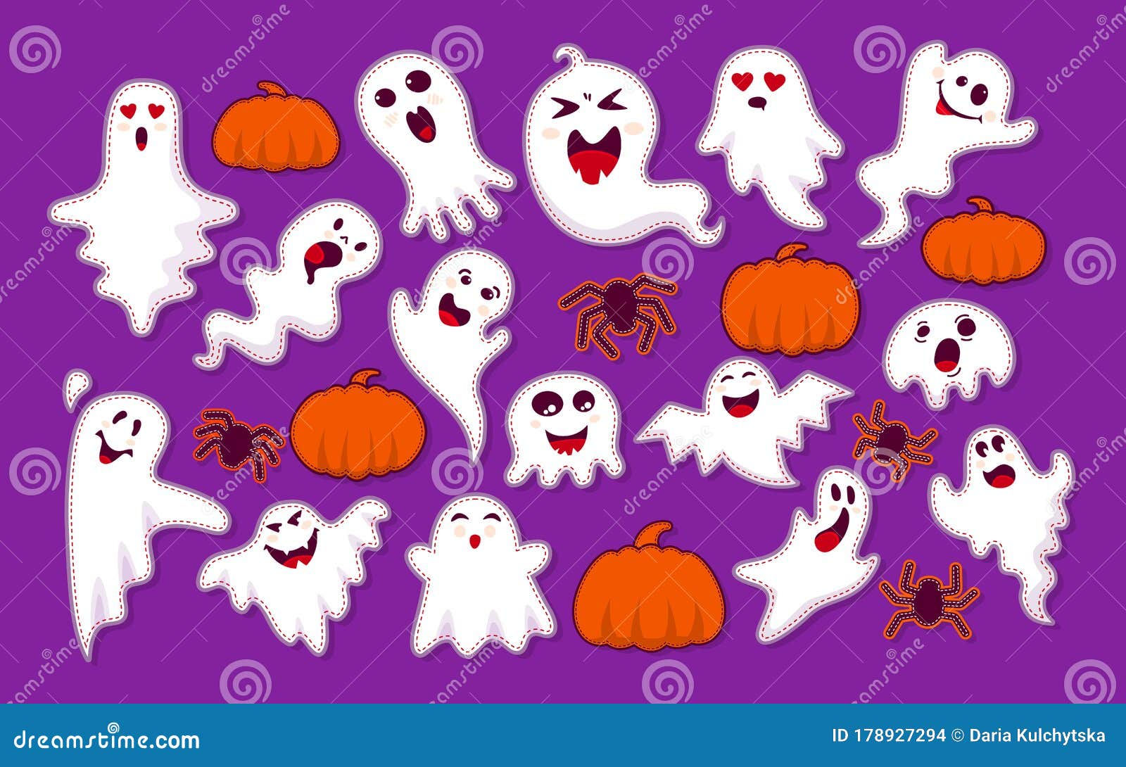 Wallpaper #SfS5OZMBKFX8bn3rL3dx322 Ghost Pumpkin Spider Patch Cartoon Set Vector Stock Vector