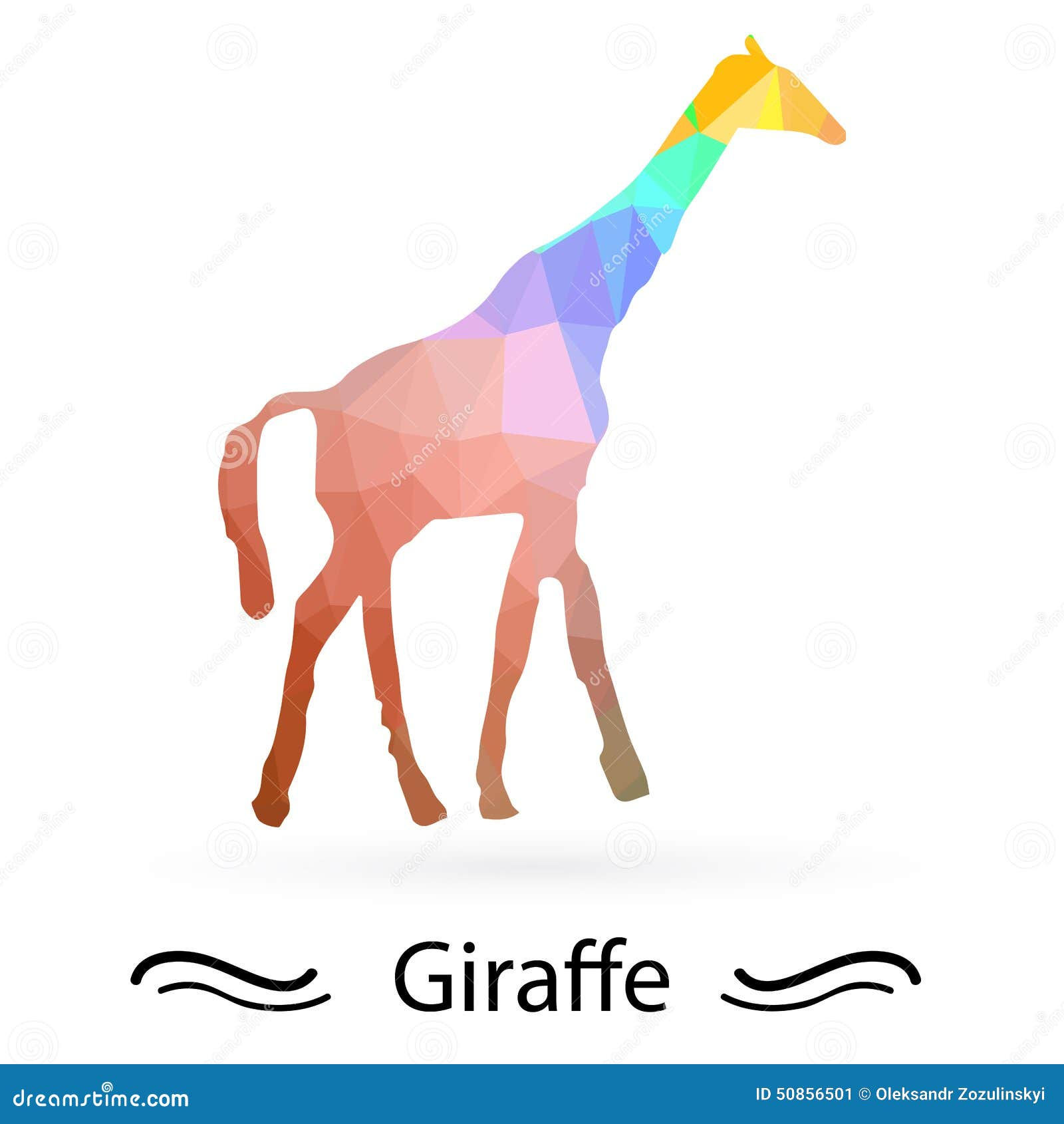 Wallpaper #b2c__JIBSpphPi3-Q5ew214 Giraffe with Triangles of Different Colors Raster Stock Illustration
