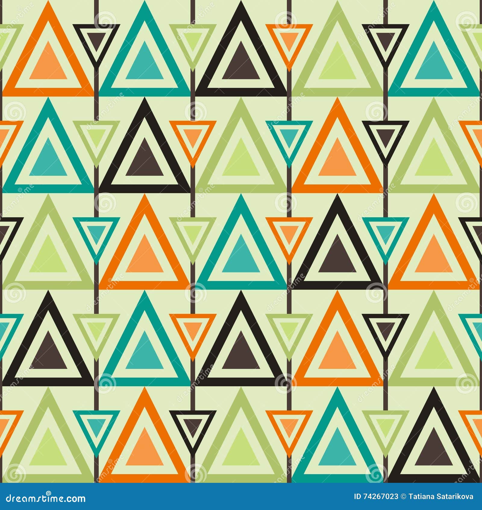 Wallpaper #W2ex7ZIBSpphPi3-OlmC19 Geometric Seamless Retro Pattern with Triangles in Vintage Colors