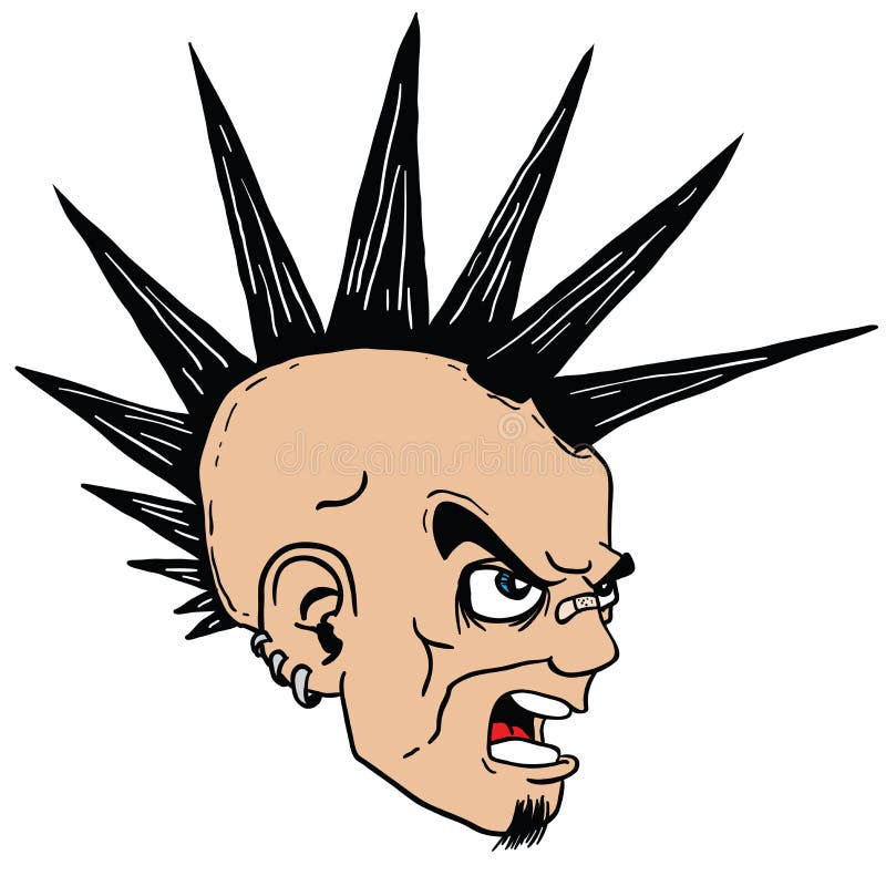 Wallpaper #59e9f Cartoon Punk Rock Hair 12381474 Vector Art at Vecteezy