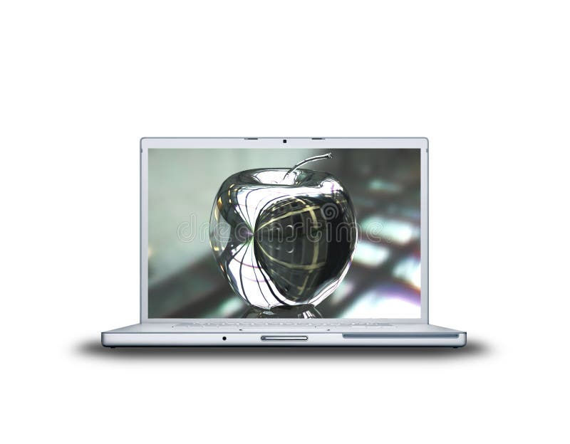 Wallpaper #0Zzq4ZIBZHQxiYarb70D110 Apple on Laptop Screen Stock Illustration Illustration of Open 9665136