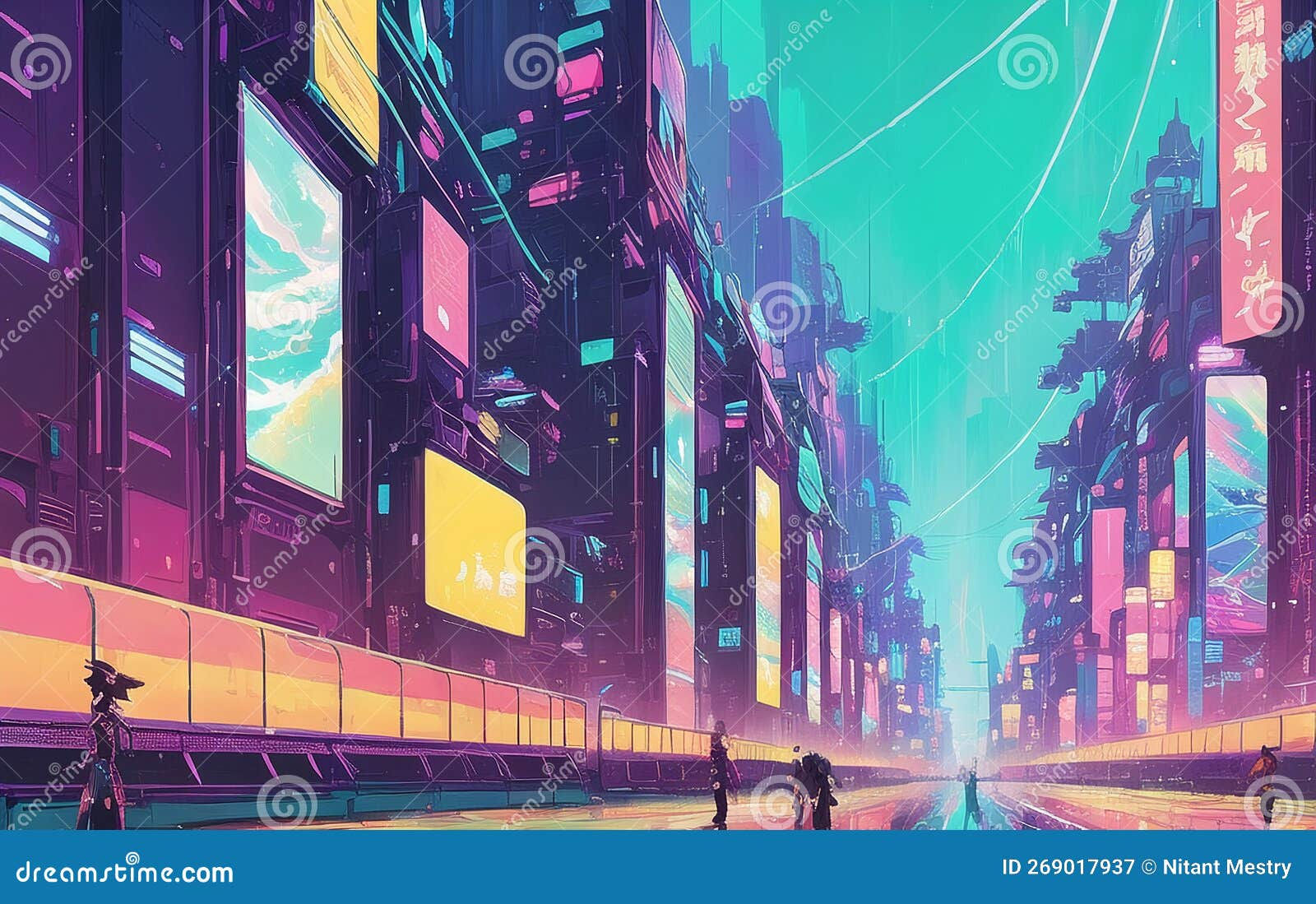 Wallpaper #C2cfDZMBSpphPi3-T-MG213 Cyberpunk Theme Sci Fi Background 3D Rendering of Abstract Neon Mega