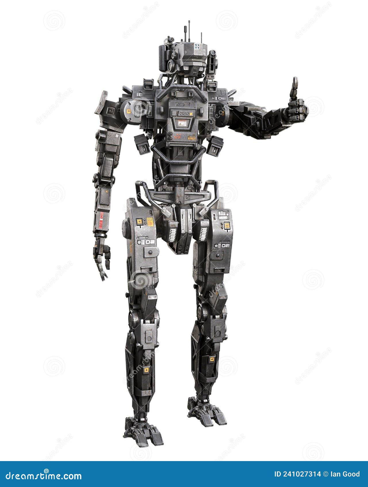 Wallpaper #dnP0ho4BFI5NbQks6yDJ20 Futuristic Cyberpunk Robot Droid Making Thumbs Up Sign 3D Rendering