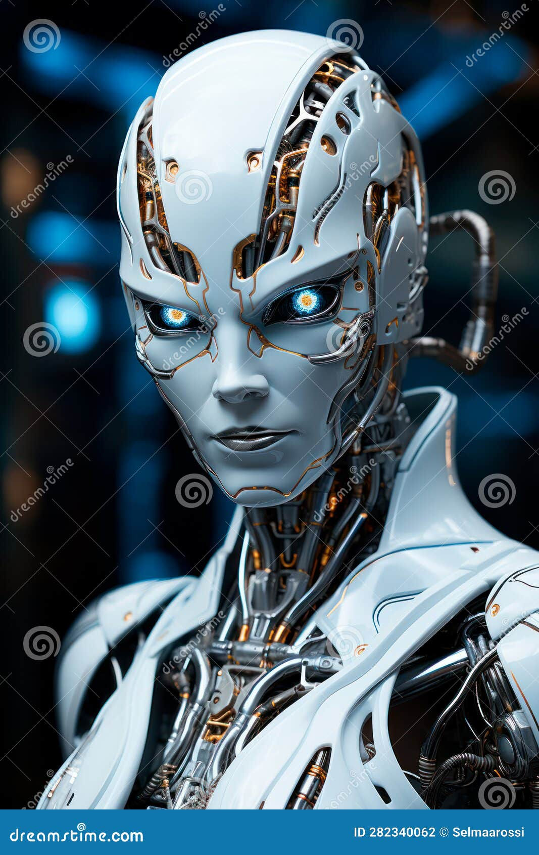 Wallpaper #q8kYjZcB-VVLIetlw2nT89 Female Robot Portrait Future Technology Sci Fi Imagery Generative AI