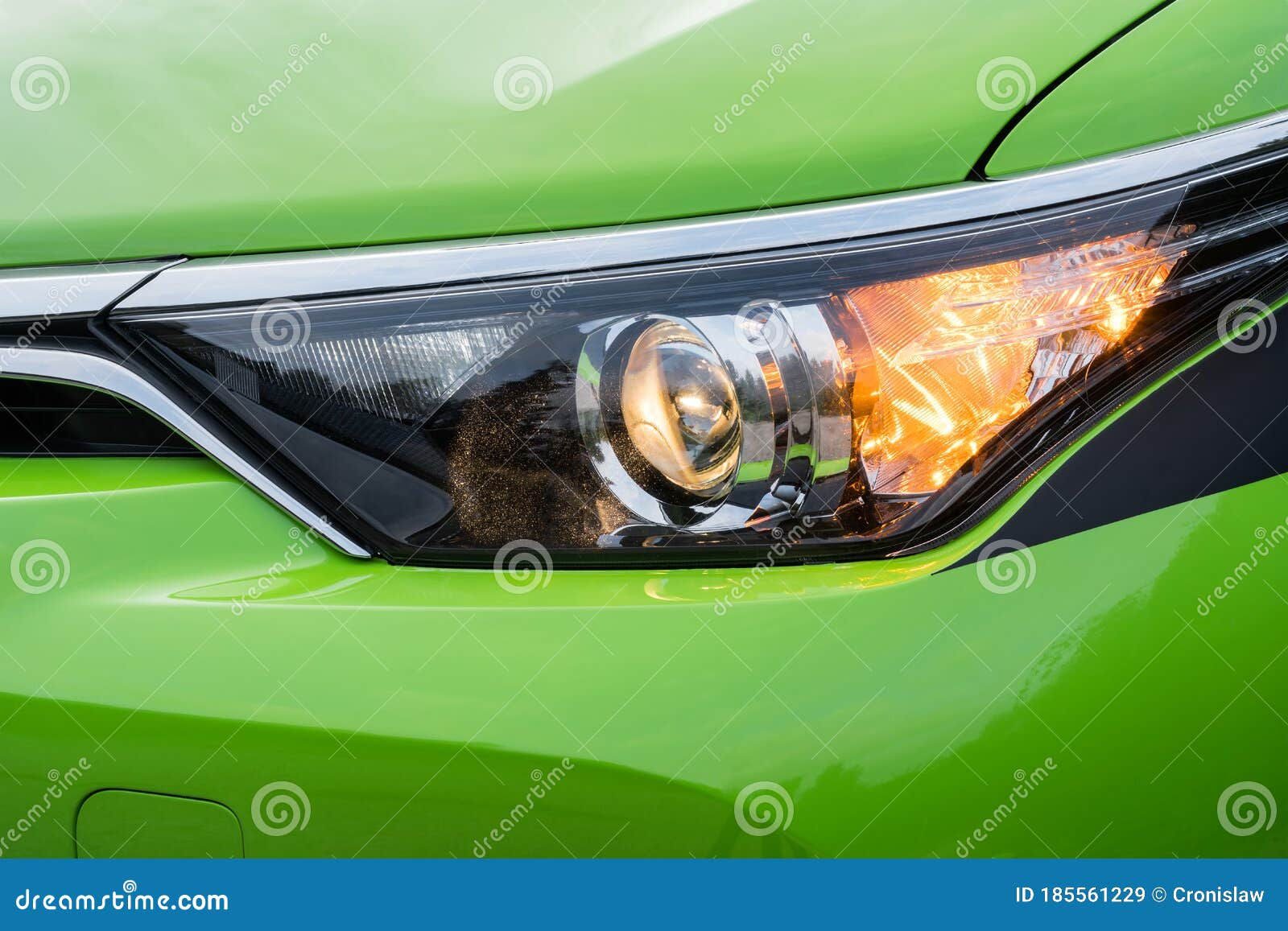 Wallpaper #AhnJDo8BtGB6xQ782Vvu35 Front Headlight on a Modern Green Car Stock Image Image of Chrome