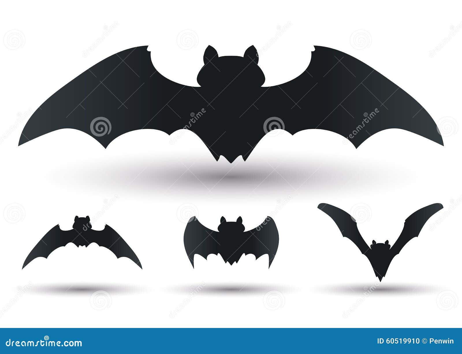 Wallpaper #xaVnOJMBVBiSkHCaAI0C361 Flying Bats Silhouettes Set Vector Illustration Stock Vector