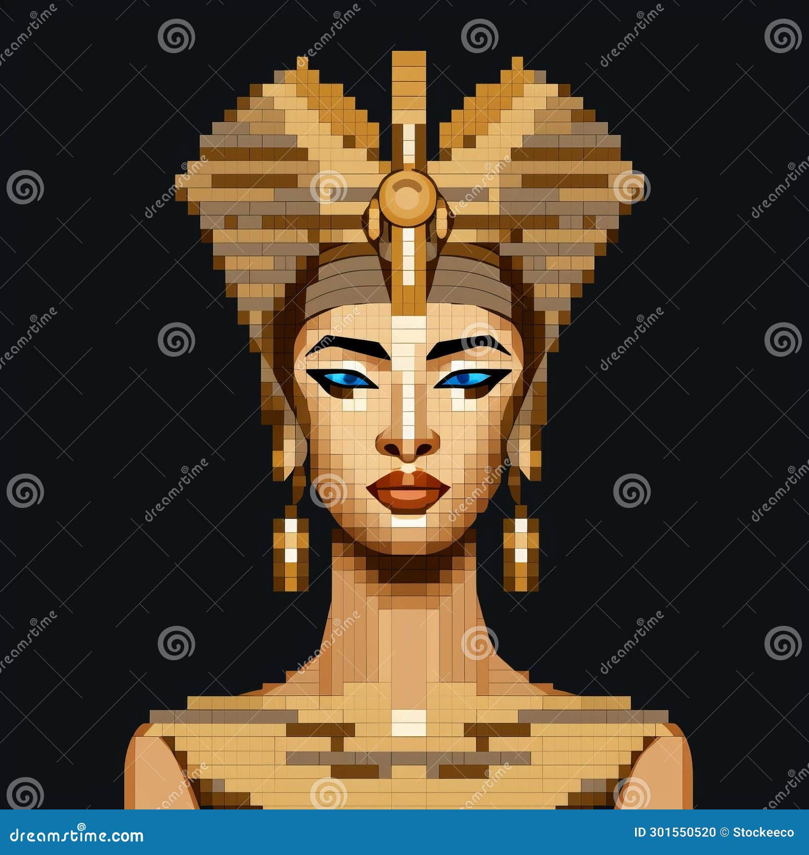 Wallpaper #VhfjPZMBPLD5_VENJd5E265 Sphinx Sleeve Decoration Luminous 3D Pixel Art Illustration Stock