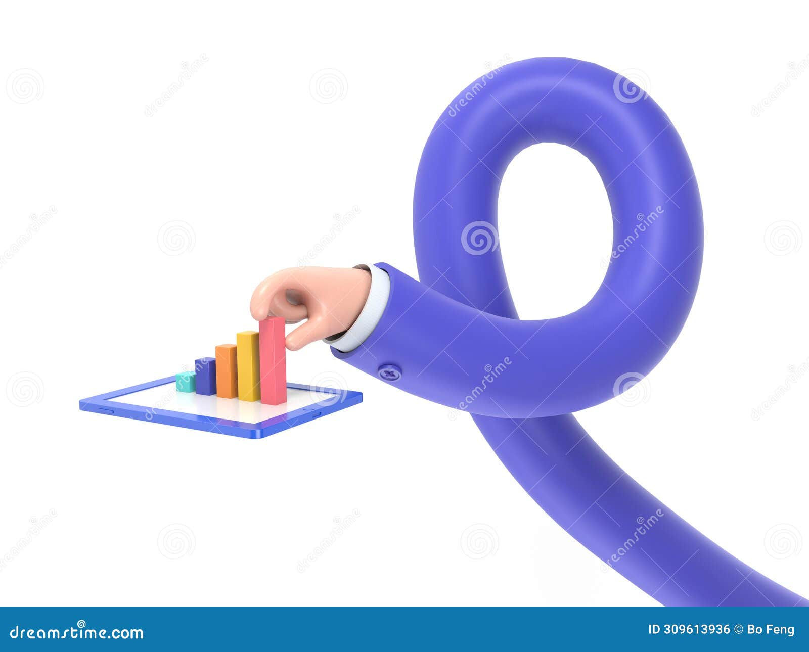 Wallpaper #GSyrSpMB0E1QgA7wSfdY473 Flat 3D Isometric Growing Profit Hand Stretching Bar Graphic from
