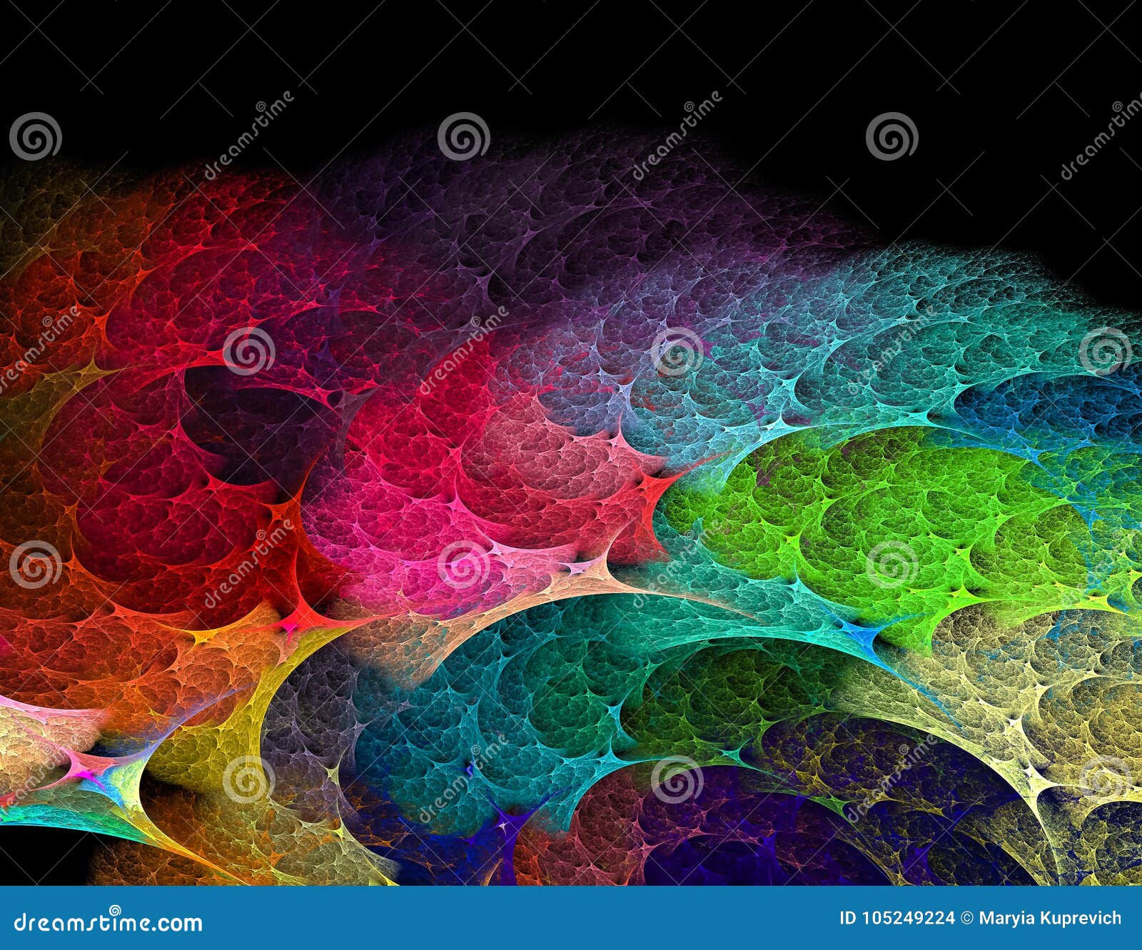 Wallpaper #OWisGZMBSpphPi3-0Bjv49 Fractal Abstract Colorful Rainbow Wave on Black Backgr Stock