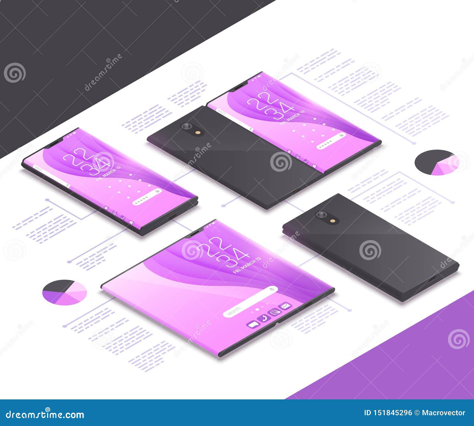Wallpaper #zmfP-5IBSpphPi3-dpXT122 Futuristic Foldable Phones Mockup Stock Vector Illustration of