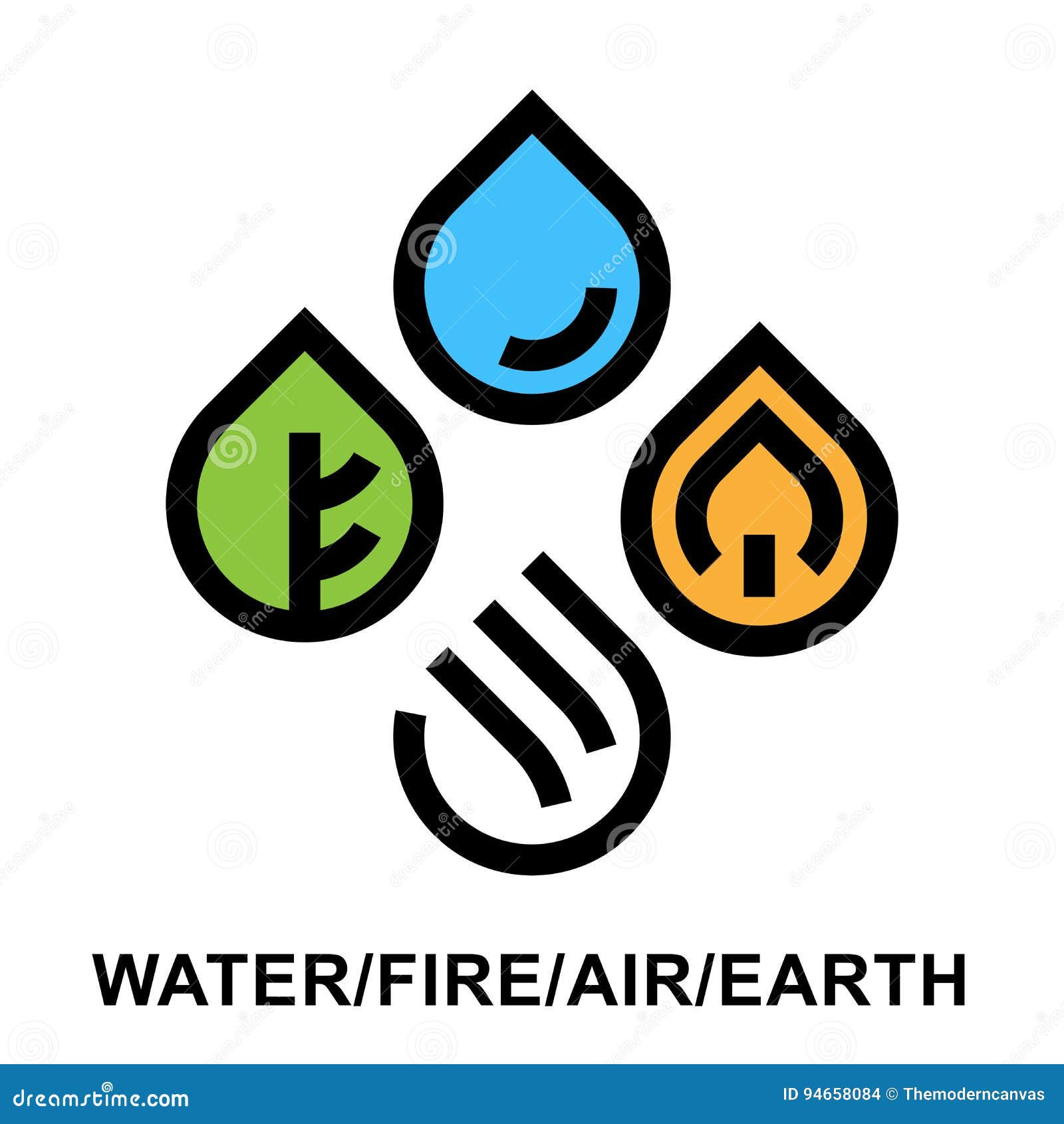 Wallpaper #uGdr8ZIBSpphPi3-MmsY89 The Four Natural Elements Abstract Icon Logo Set Design Stock Vector