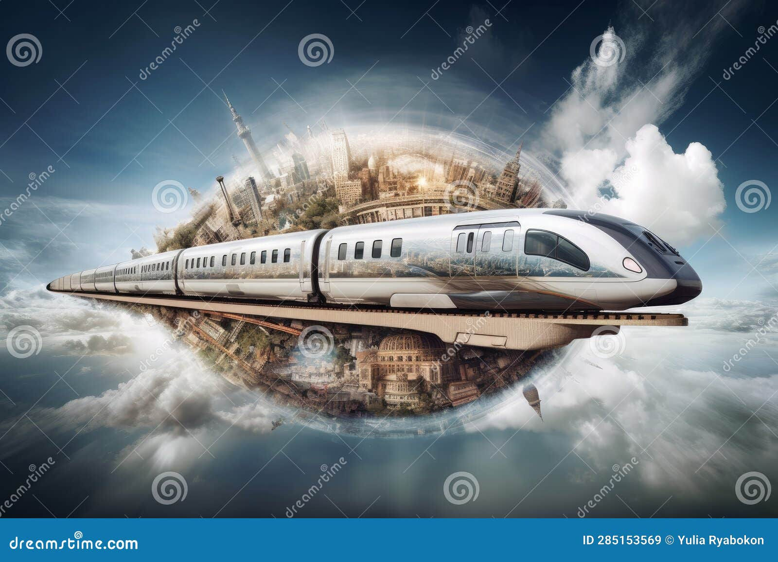 Wallpaper #xqU8MpMB0vj5YdARJtON89 Fast Modern Train Generate AI Stock Illustration Illustration of