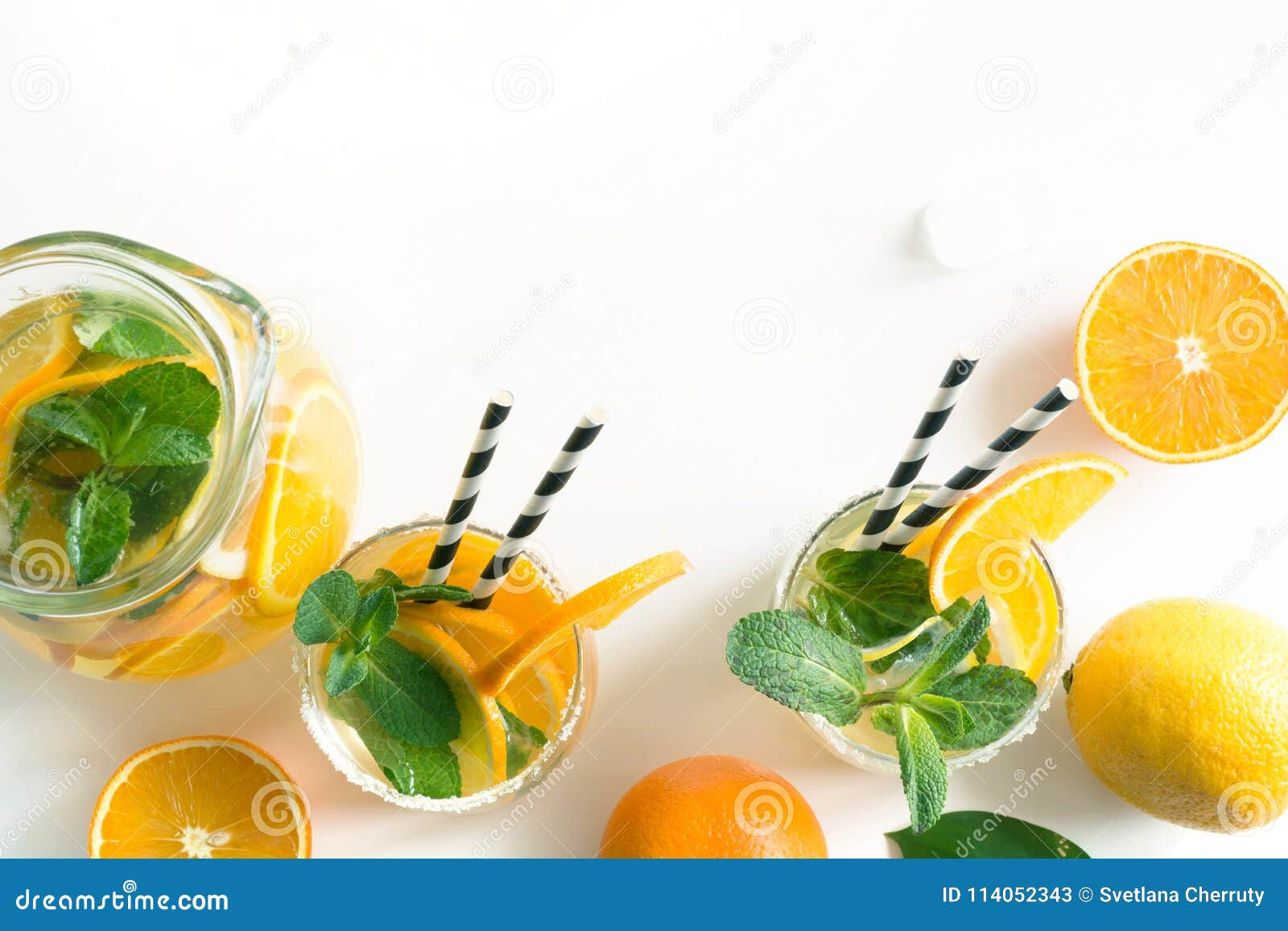 Wallpaper #GGfpAZMBSpphPi3-Wa1b97 Fresh Summer Lemonade with Citrus Orange and Mint on Yellow Background