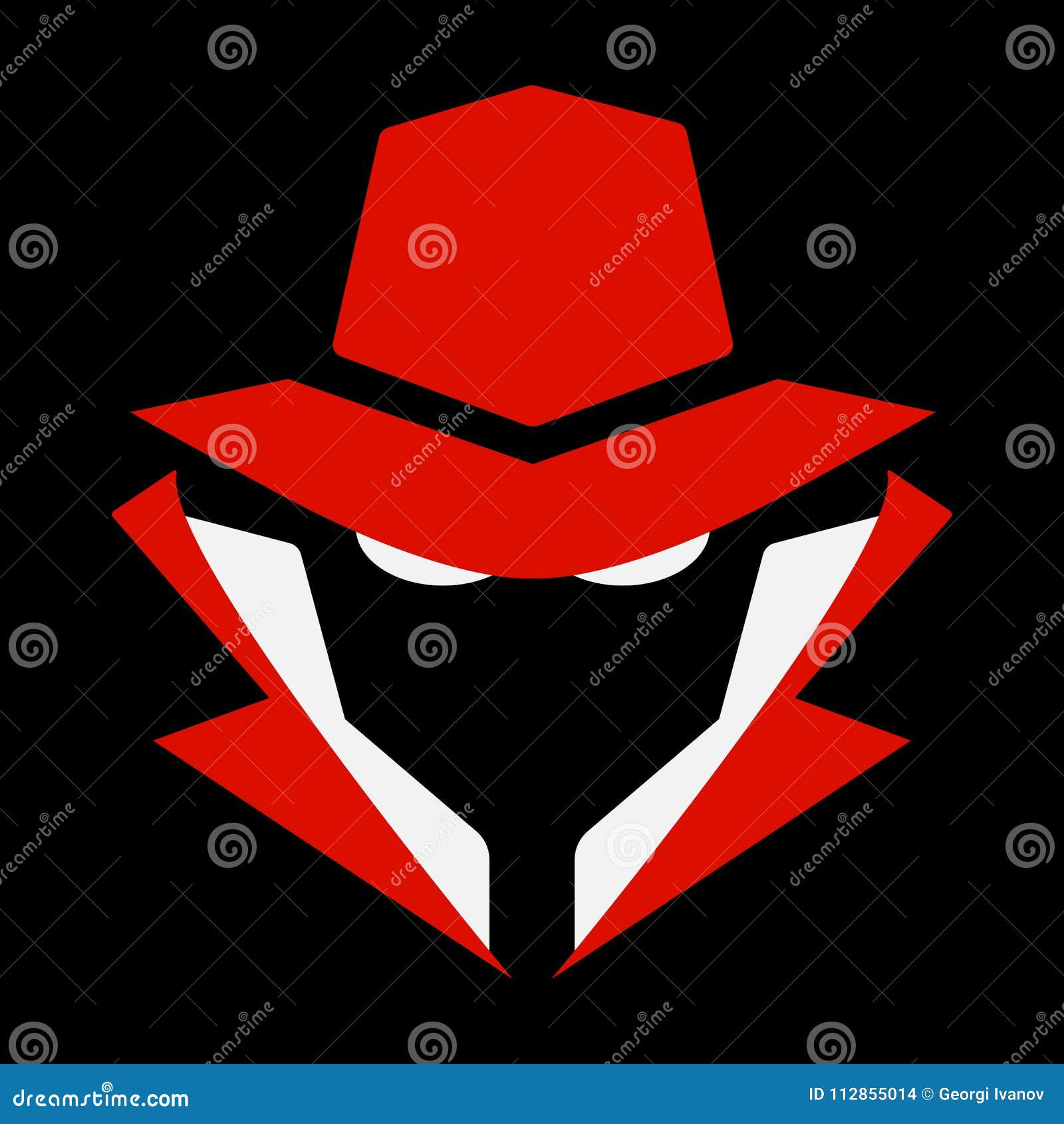 Wallpaper #C0BUMZMBJhL2WPbaUcZw337 Flat Mysterious Computer Hacker Icon Red and White Isolated on Black