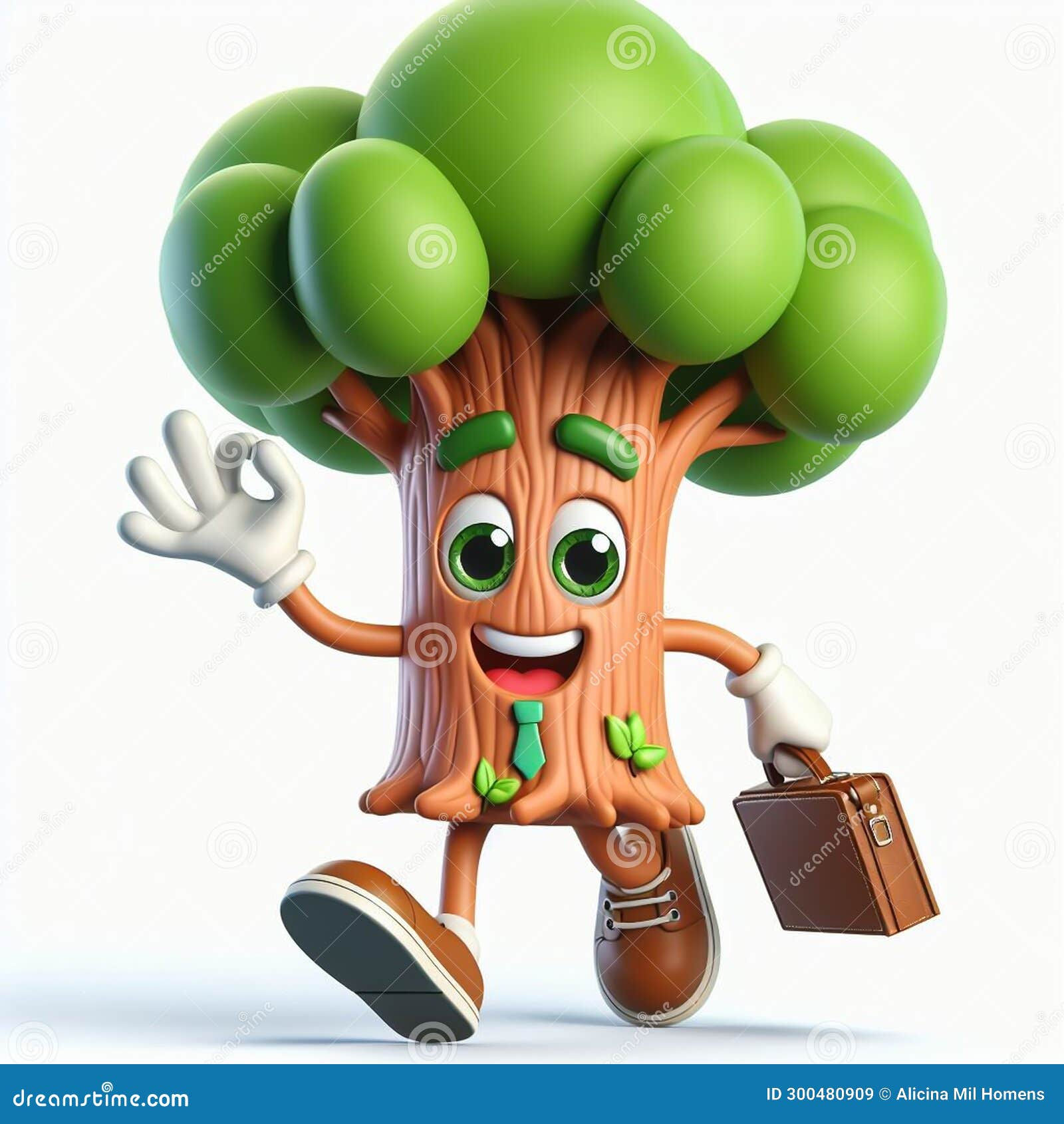 Wallpaper #9mdFCpMBSpphPi3-NNO0158 Funny Cartoon of a Tree Preservation of the Planet Tree World Day