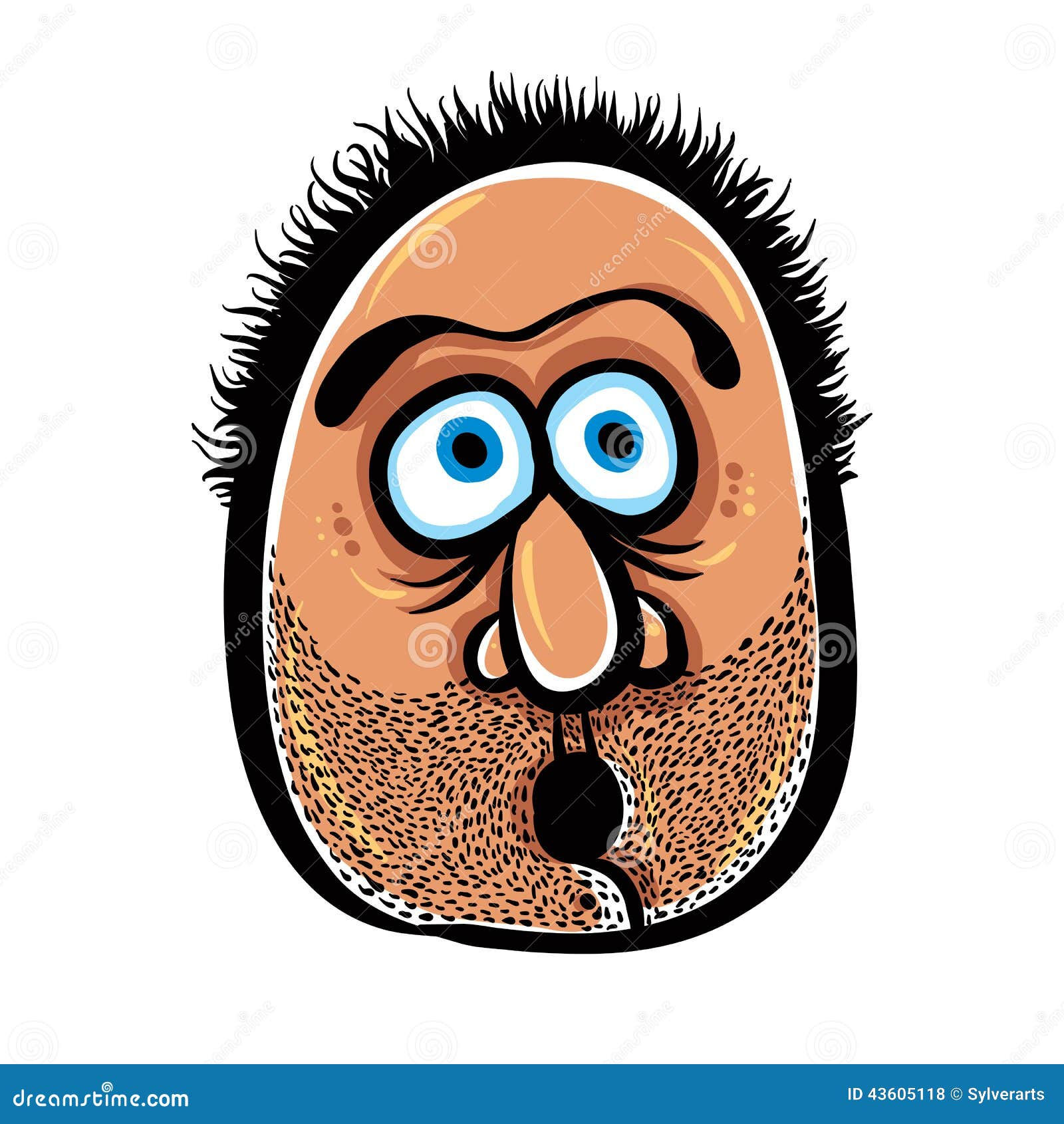 Wallpaper #PGiaG5MBSpphPi3-TiDb171 Funny Cartoon Face with Stubble Vector Illustration Stock Vector
