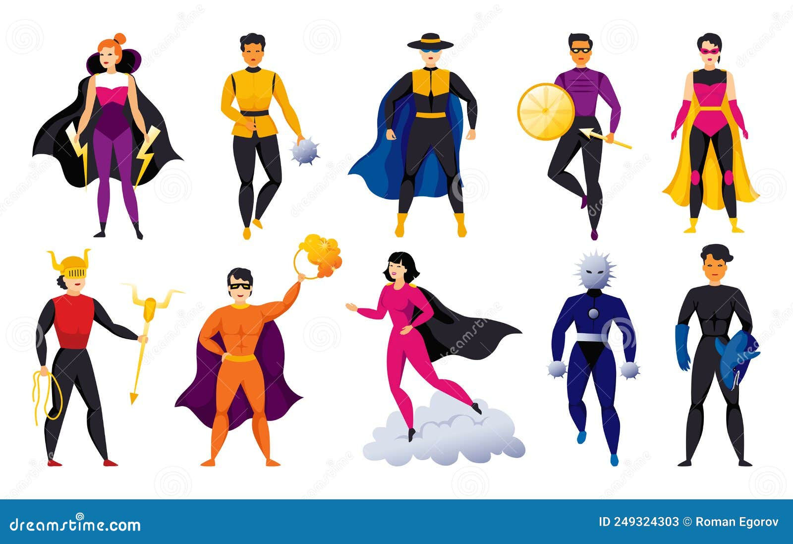 Wallpaper #YWfCDJMBSpphPi3-L-BK135 Flying Super Hero Woman and Man in Comic Superhero Costumes with Capes