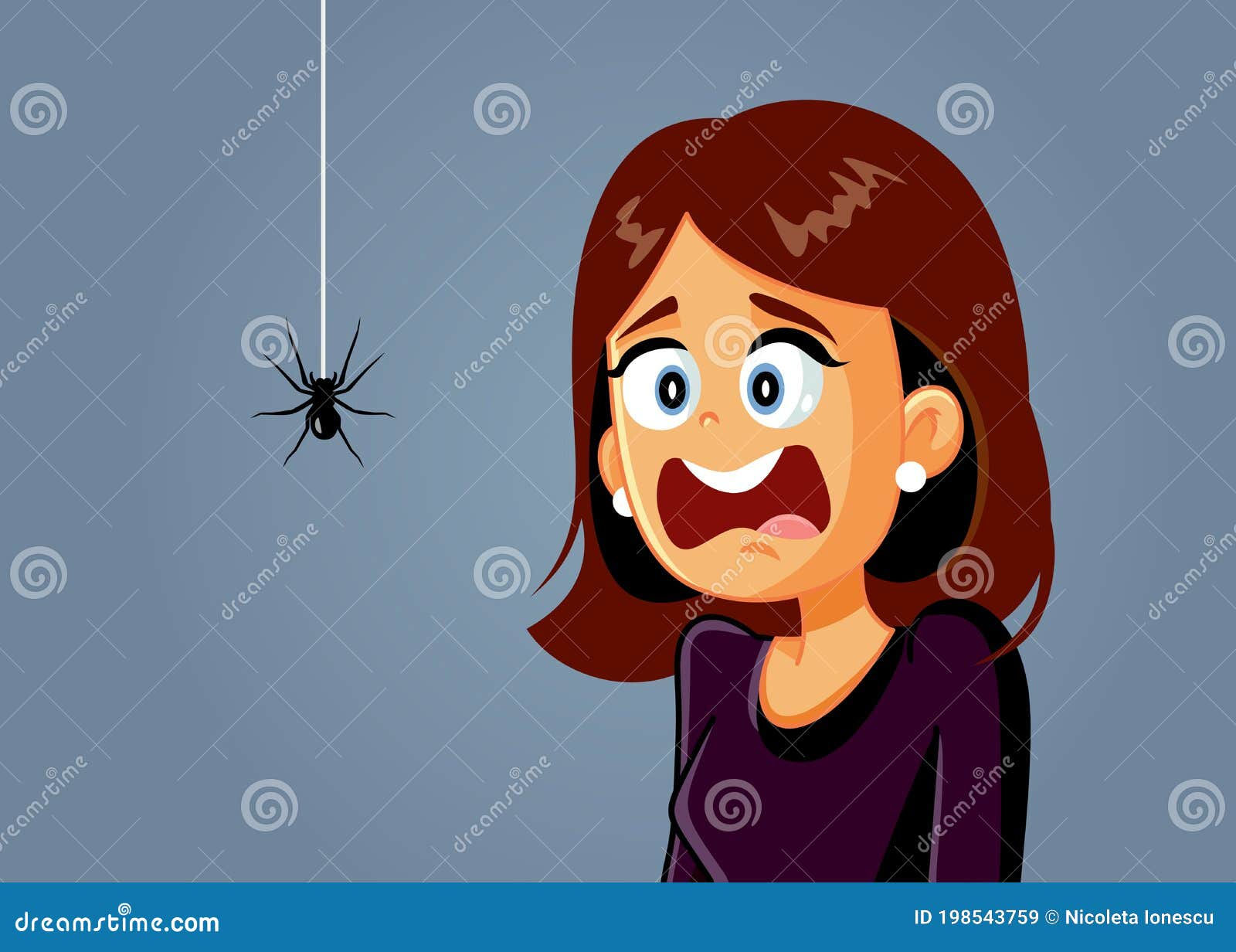 Wallpaper #KBmFDo8BtGB6xQ78G1oC50 Scared Woman Being Afraid of a Spider Vector Cartoon Stock Vector
