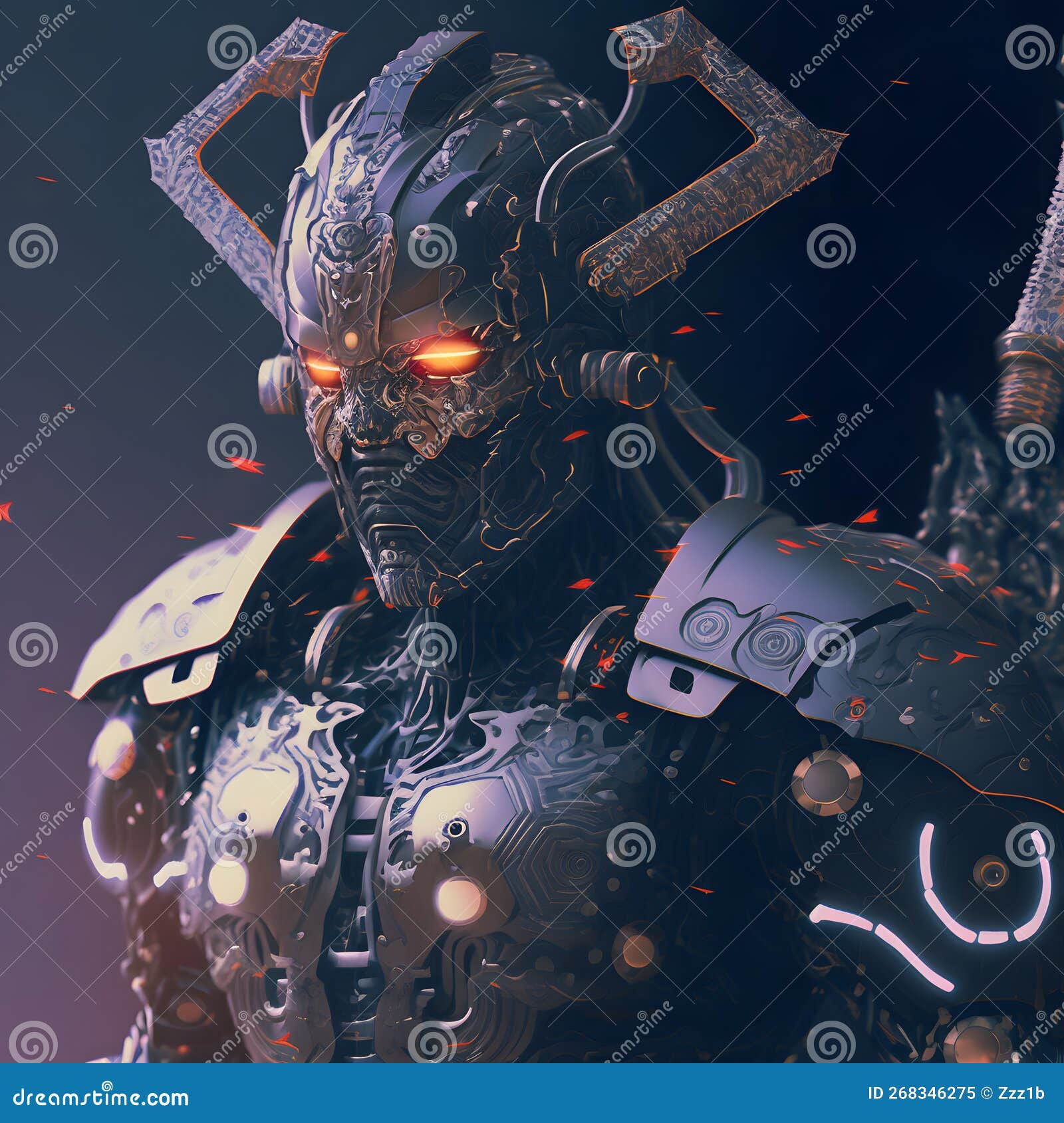 Wallpaper #ufvug5cBx-Hc5Y201a7E22 Fantastic Cyborg Ninja in Futuristic Hight Tech Armor Closeup Portrait