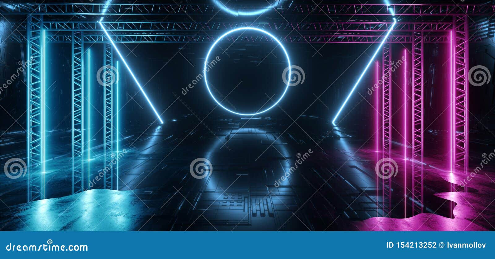 Wallpaper #aGjMFZMBSpphPi3-GAlH399 Futuristic Sci Fi Neon Glowing Lights Purple Blue Stage Night Club
