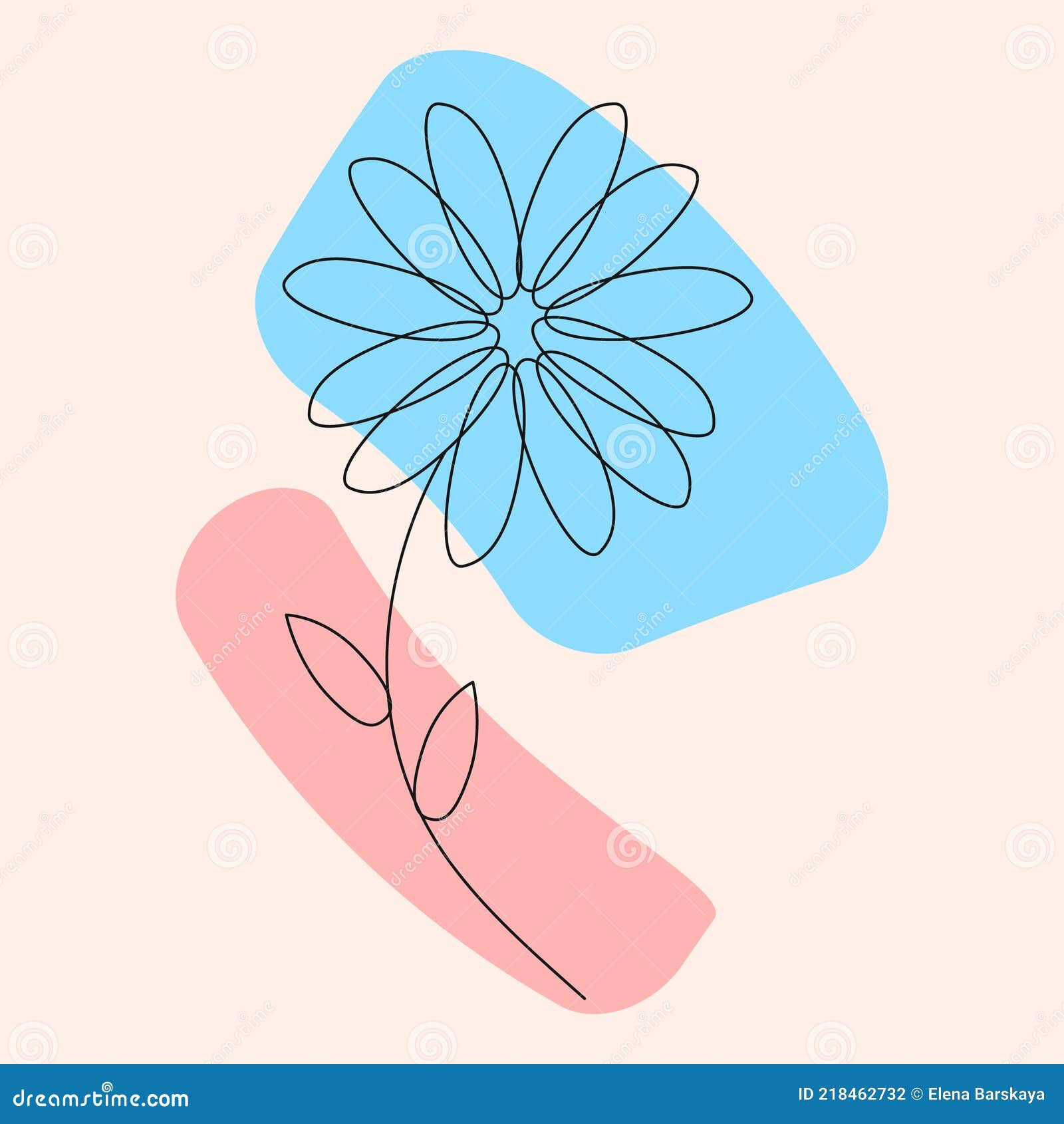 Wallpaper #92gMIpMBSpphPi3-LzF9170 Flower in Line Art Style Abstract Art for Print Design or Web Design