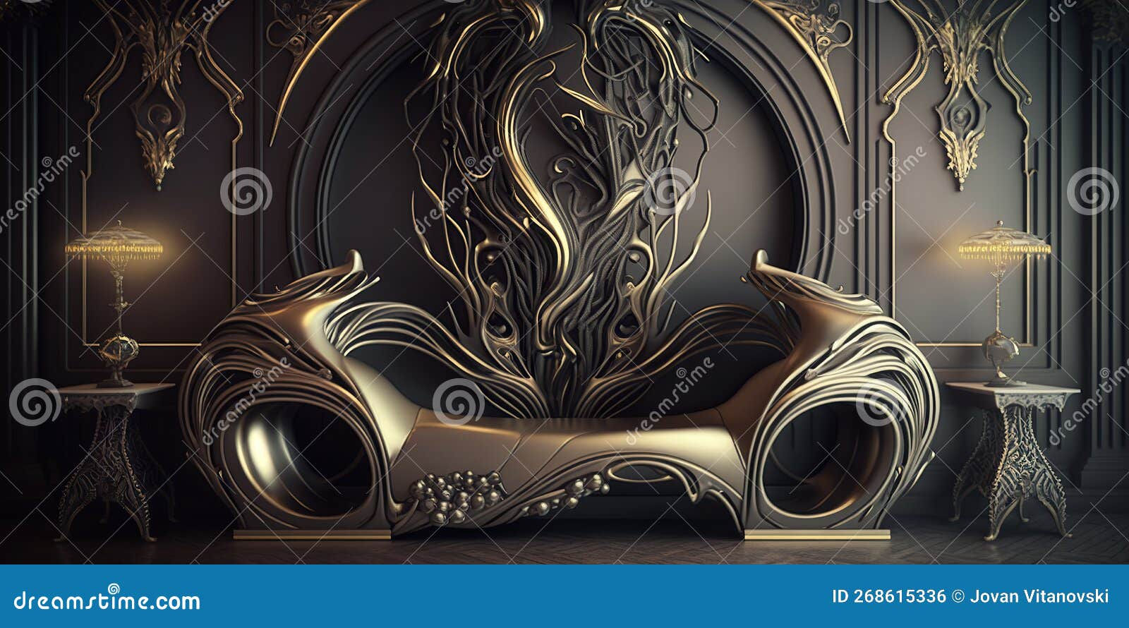 Wallpaper #EWc7-pIBSpphPi3-H5AG98 A Futuristic Swanky Filigree Cyberpunk Furniture Crystalpunk