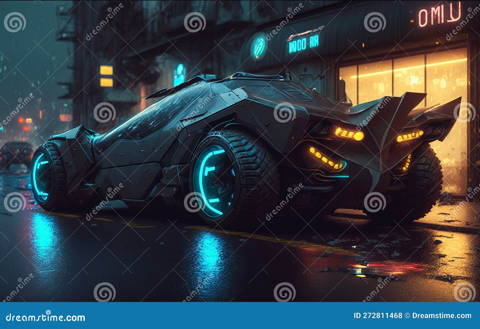Wallpaper #klb_epcBsd6xcFiEhdxU31 Sports Cyberpunk Futuristic Car on a Neon Cyberpunk Background Night